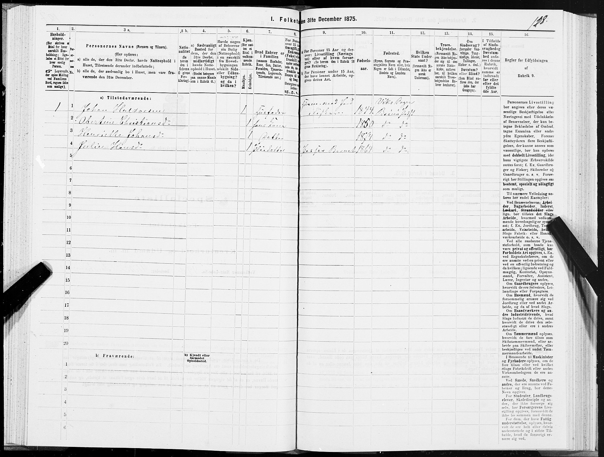 SAT, 1875 census for 1814P Brønnøy, 1875, p. 2128