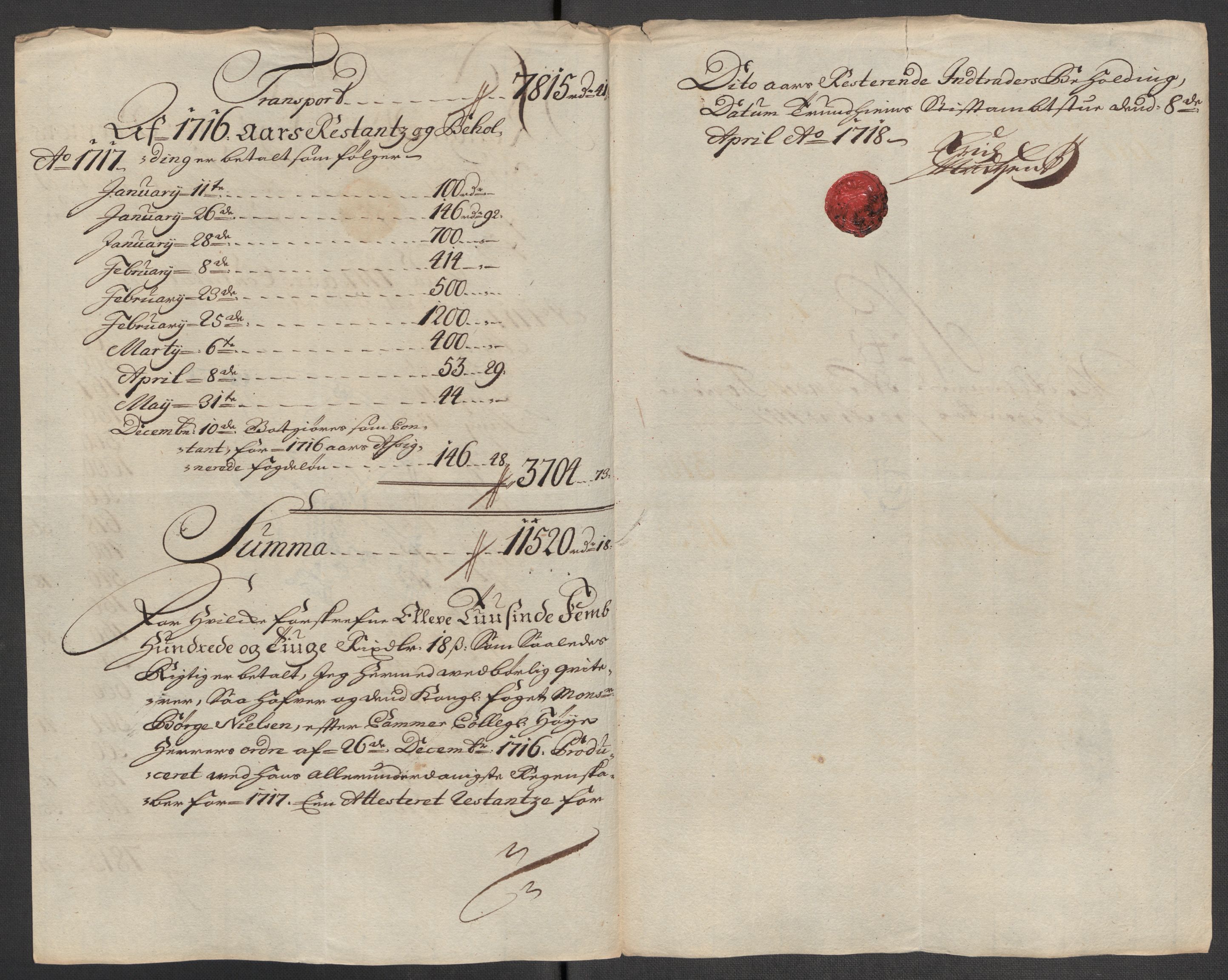 Rentekammeret inntil 1814, Reviderte regnskaper, Fogderegnskap, RA/EA-4092/R56/L3750: Fogderegnskap Nordmøre, 1717, p. 273