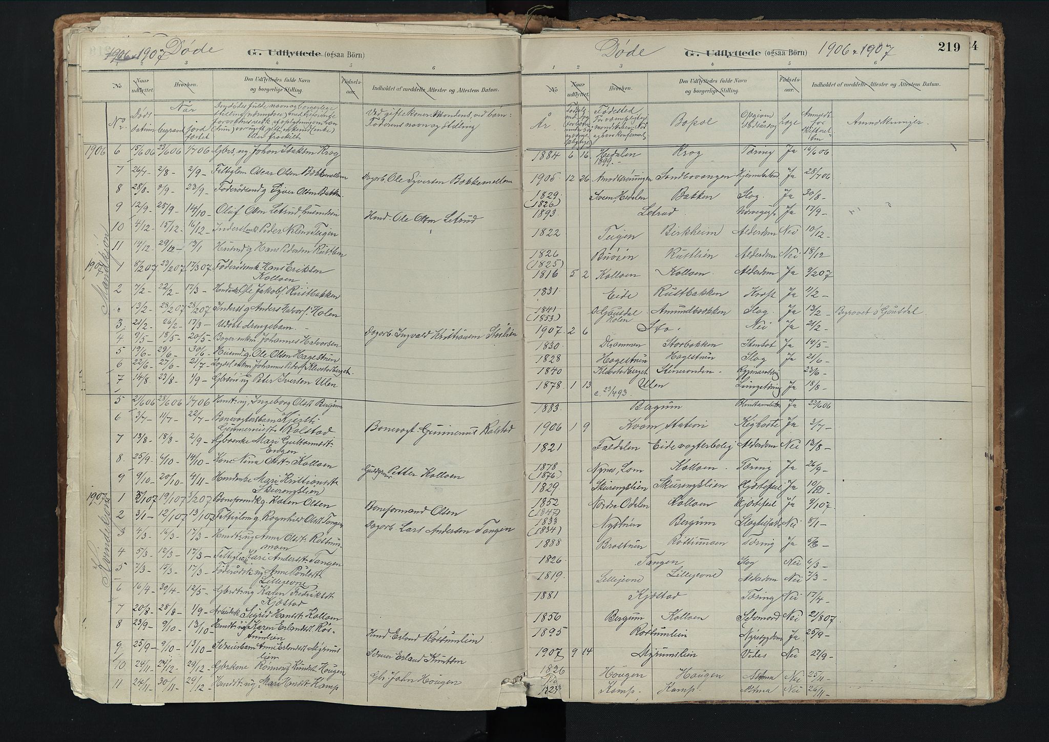 Nord-Fron prestekontor, AV/SAH-PREST-080/H/Ha/Haa/L0003: Parish register (official) no. 3, 1884-1914, p. 219