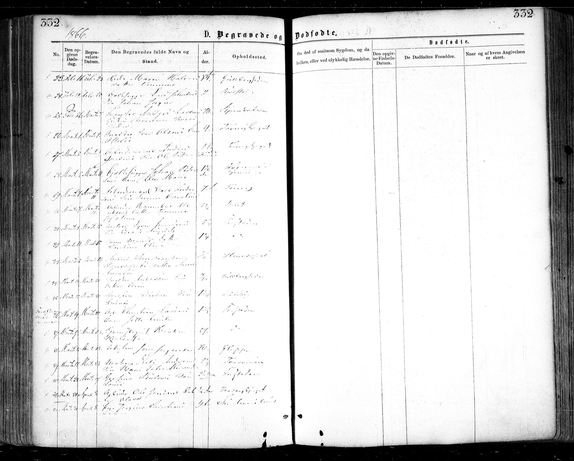 Glemmen prestekontor Kirkebøker, AV/SAO-A-10908/F/Fa/L0008: Parish register (official) no. 8, 1862-1871, p. 332