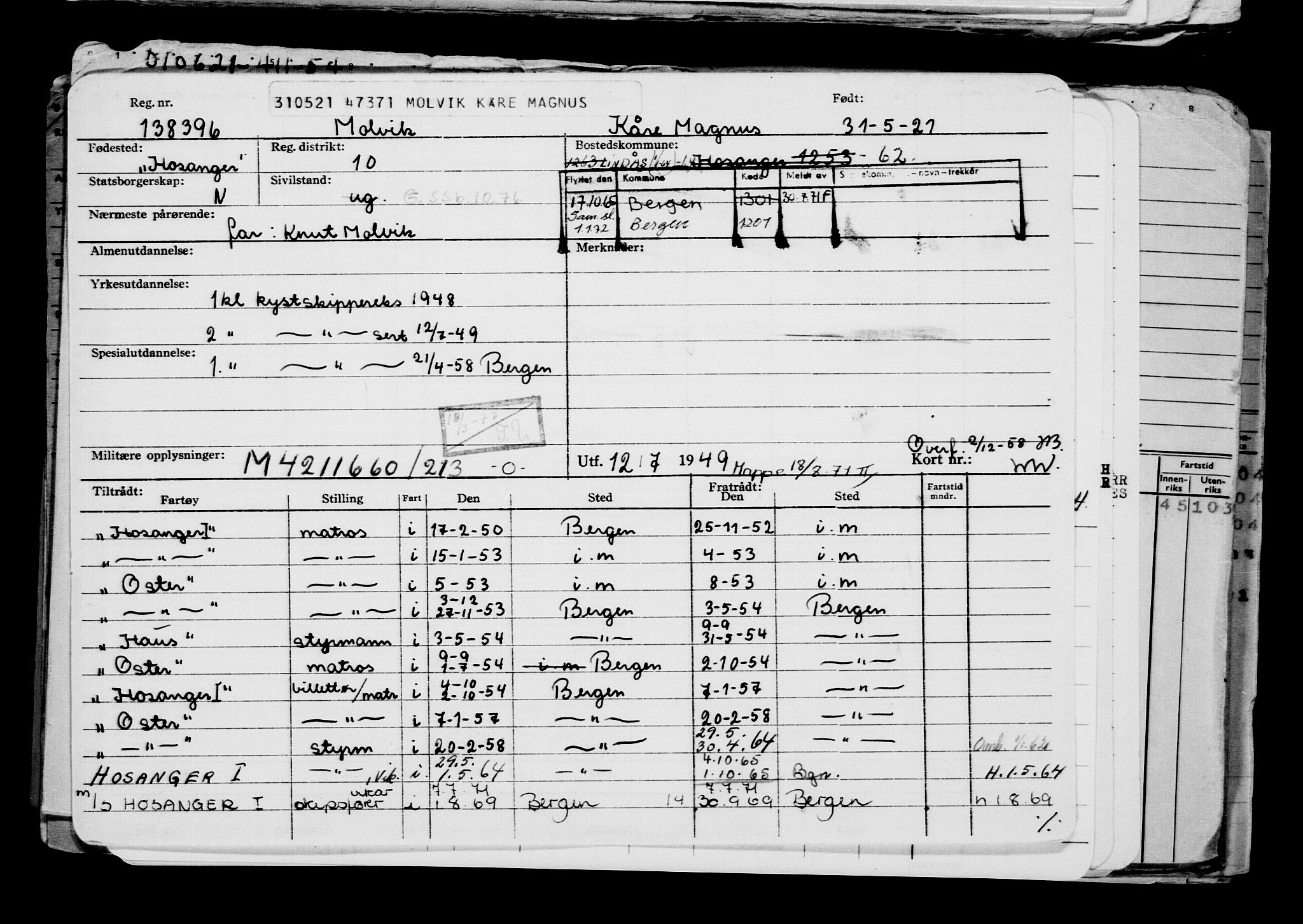 Direktoratet for sjømenn, AV/RA-S-3545/G/Gb/L0194: Hovedkort, 1921, p. 330