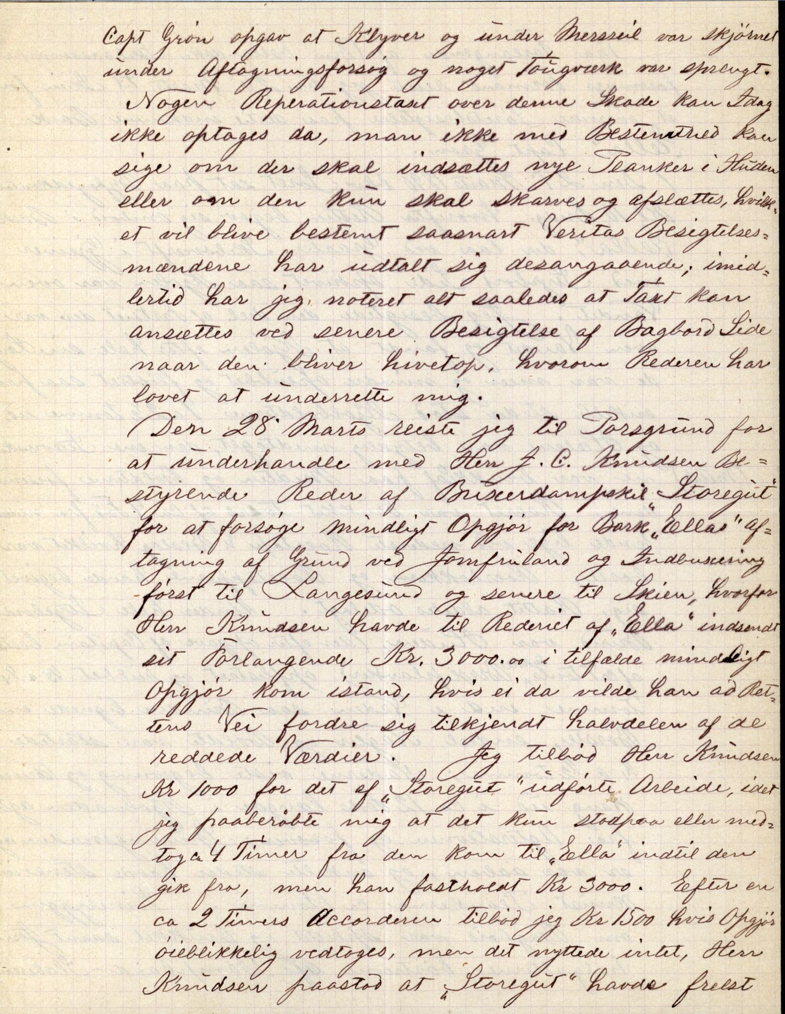 Pa 63 - Østlandske skibsassuranceforening, VEMU/A-1079/G/Ga/L0026/0002: Havaridokumenter / Dovre, Dictator, Ella, Elizabeth Morton, 1890, p. 145