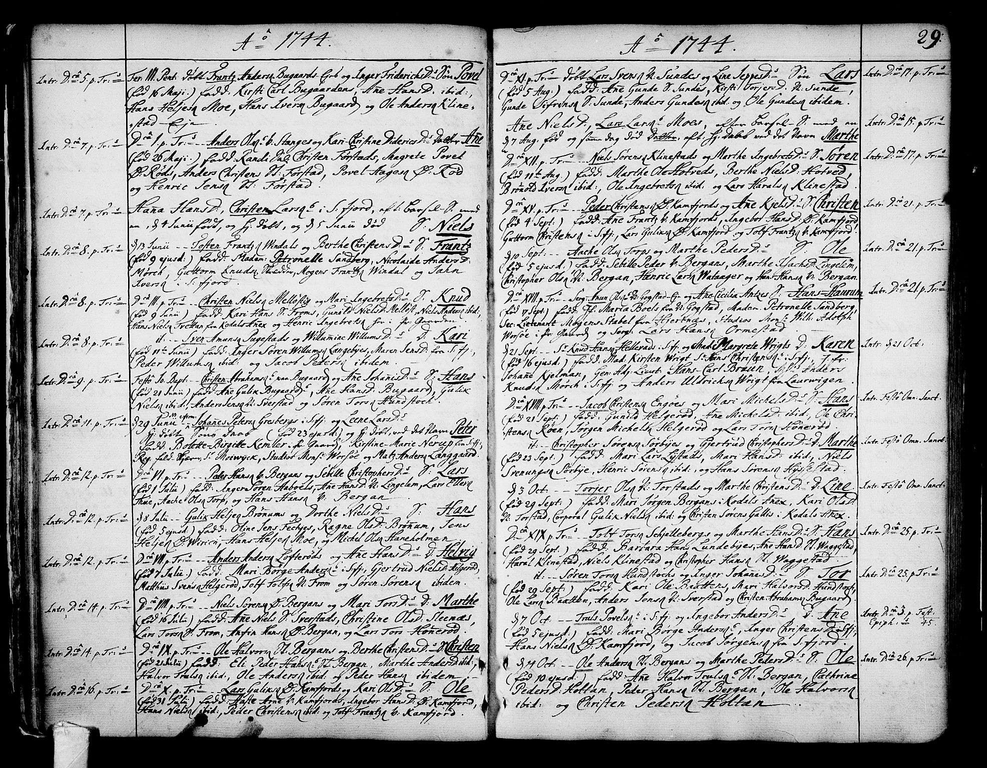 Sandar kirkebøker, SAKO/A-243/F/Fa/L0002: Parish register (official) no. 2, 1733-1788, p. 29