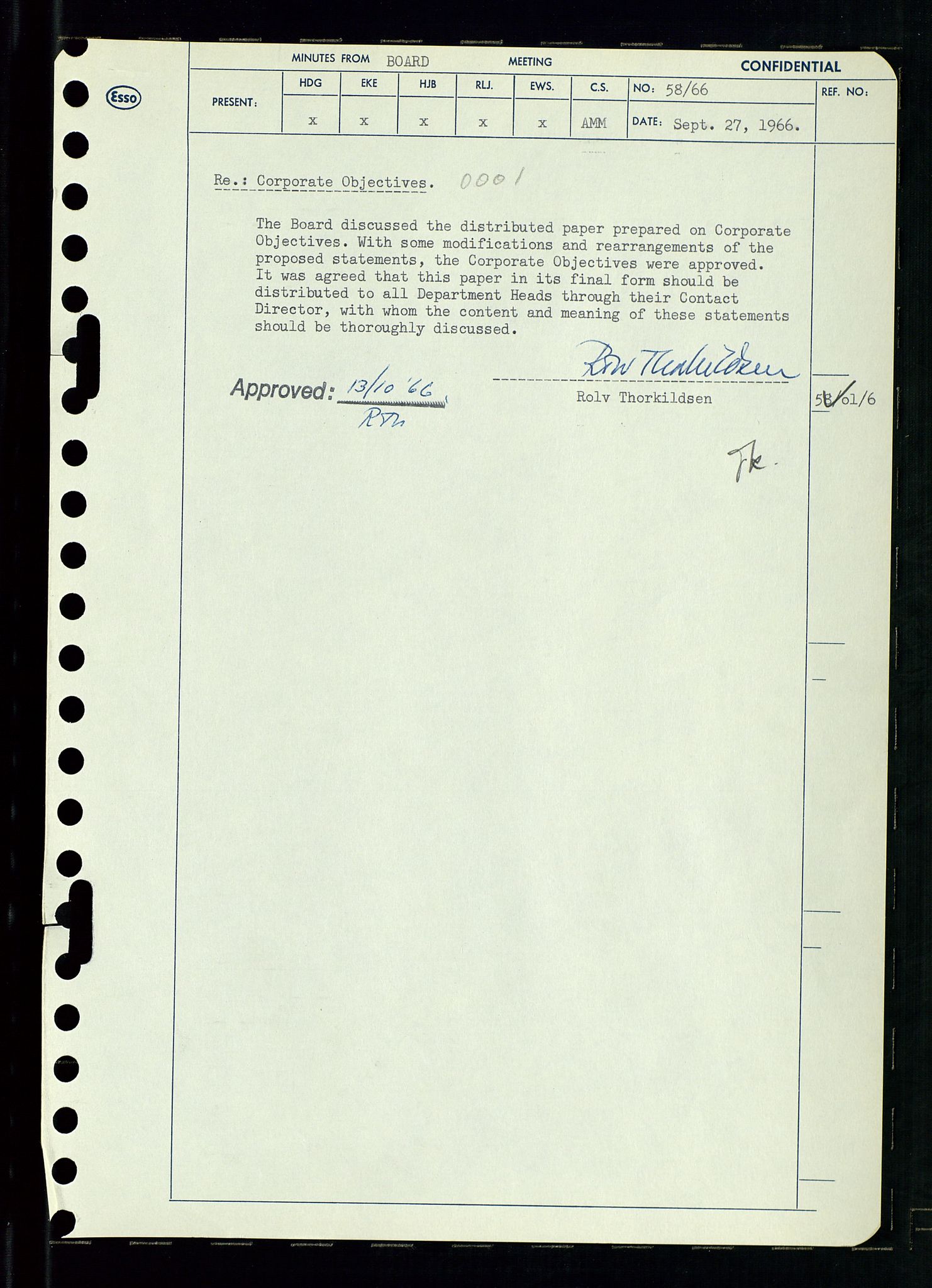 Pa 0982 - Esso Norge A/S, AV/SAST-A-100448/A/Aa/L0002/0002: Den administrerende direksjon Board minutes (styrereferater) / Den administrerende direksjon Board minutes (styrereferater), 1966, p. 121