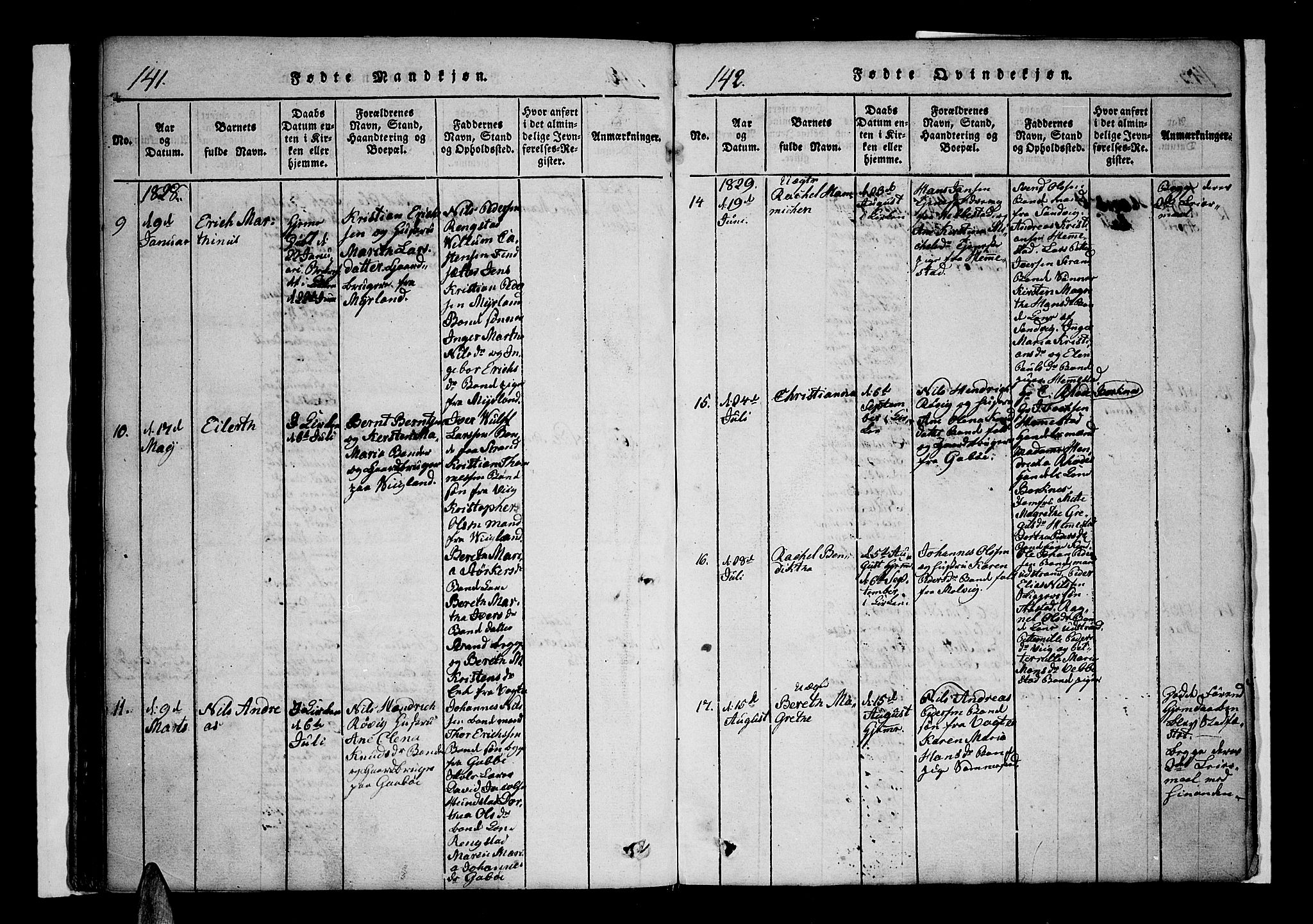 Kvæfjord sokneprestkontor, AV/SATØ-S-1323/G/Ga/Gaa/L0002kirke: Parish register (official) no. 2, 1821-1830, p. 141-142