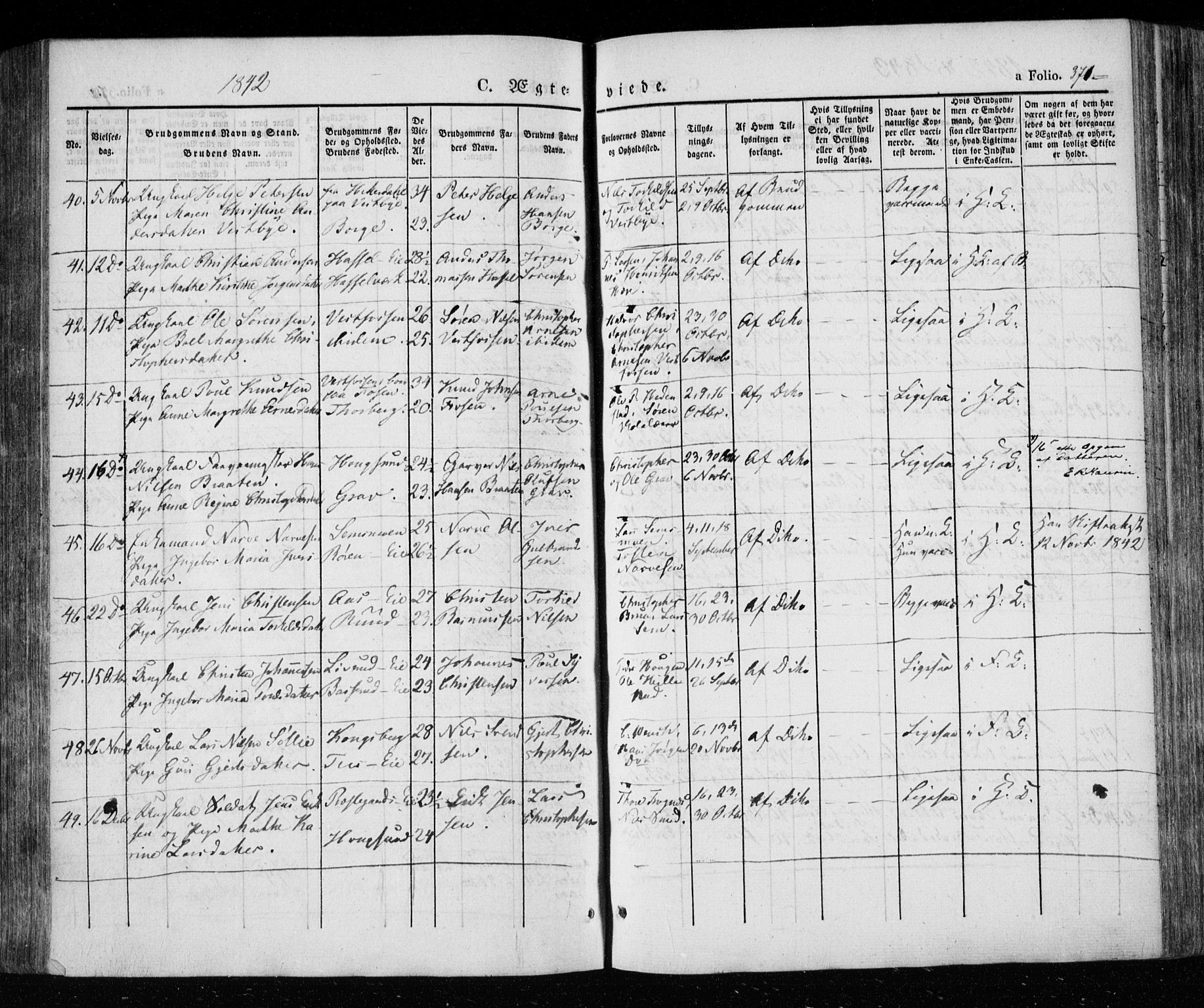 Eiker kirkebøker, SAKO/A-4/F/Fa/L0013a: Parish register (official) no. I 13A, 1832-1845, p. 371