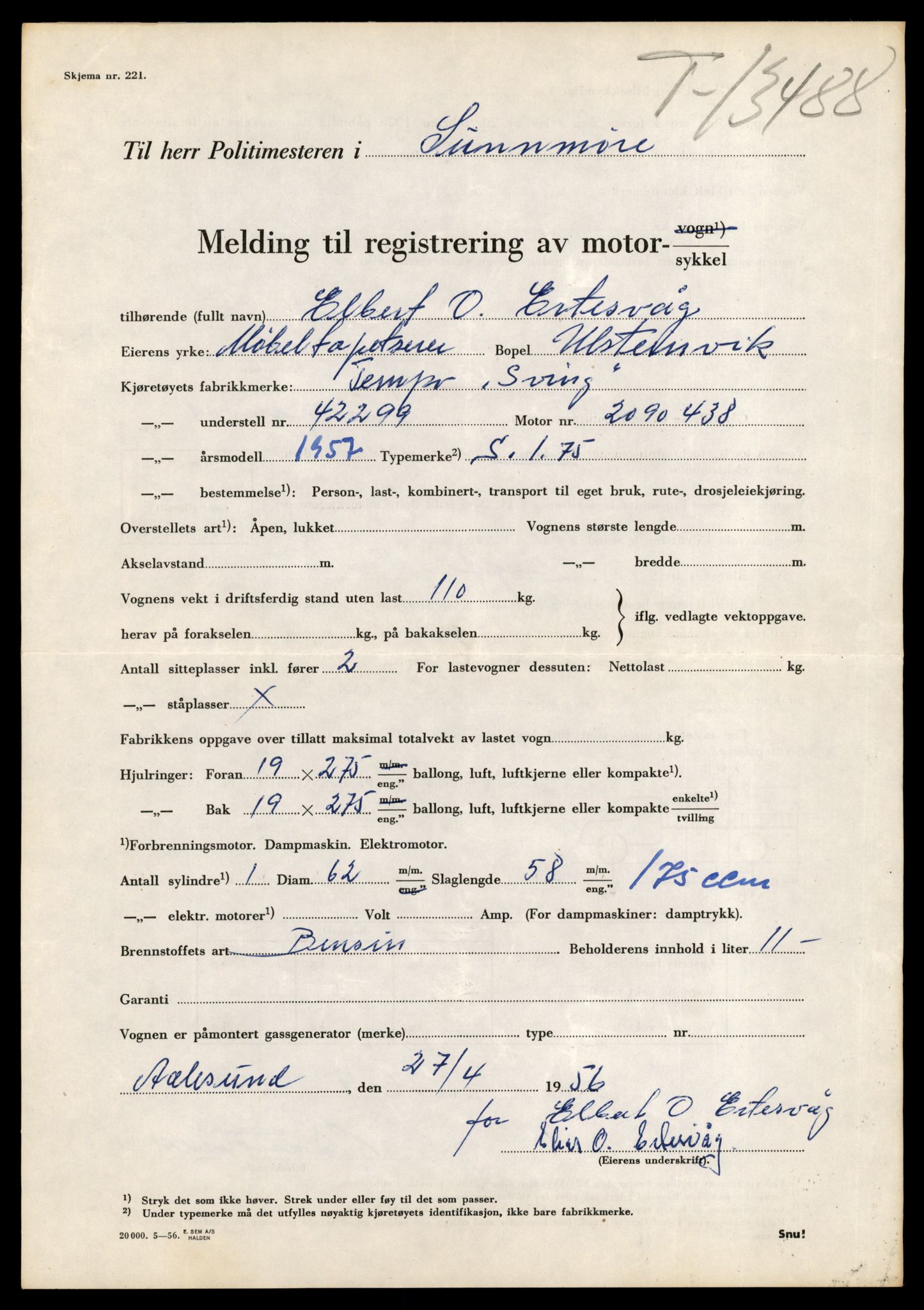 Møre og Romsdal vegkontor - Ålesund trafikkstasjon, AV/SAT-A-4099/F/Fe/L0039: Registreringskort for kjøretøy T 13361 - T 13530, 1927-1998, p. 2239