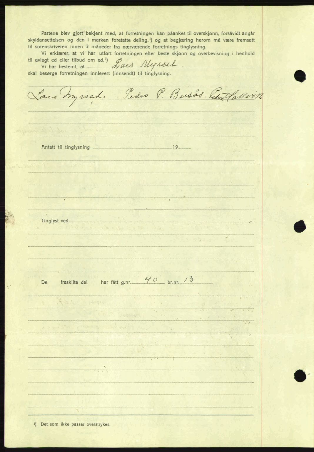 Romsdal sorenskriveri, AV/SAT-A-4149/1/2/2C: Mortgage book no. A7, 1939-1939, Diary no: : 1271/1939