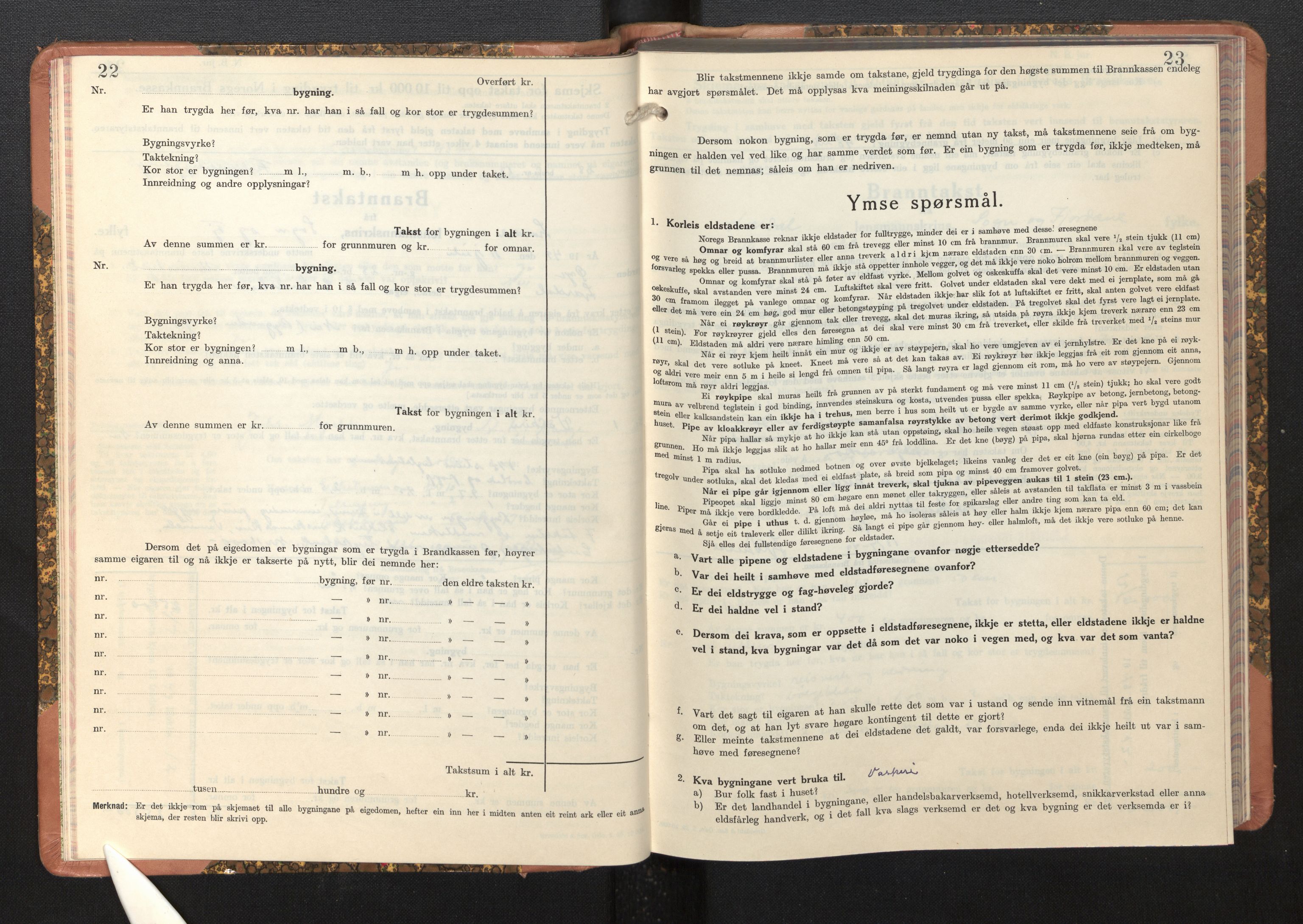 Lensmannen i Lærdal, AV/SAB-A-29401/0012/L0007: Branntakstprotokoll, skjematakst, 1947-1951, p. 22-23