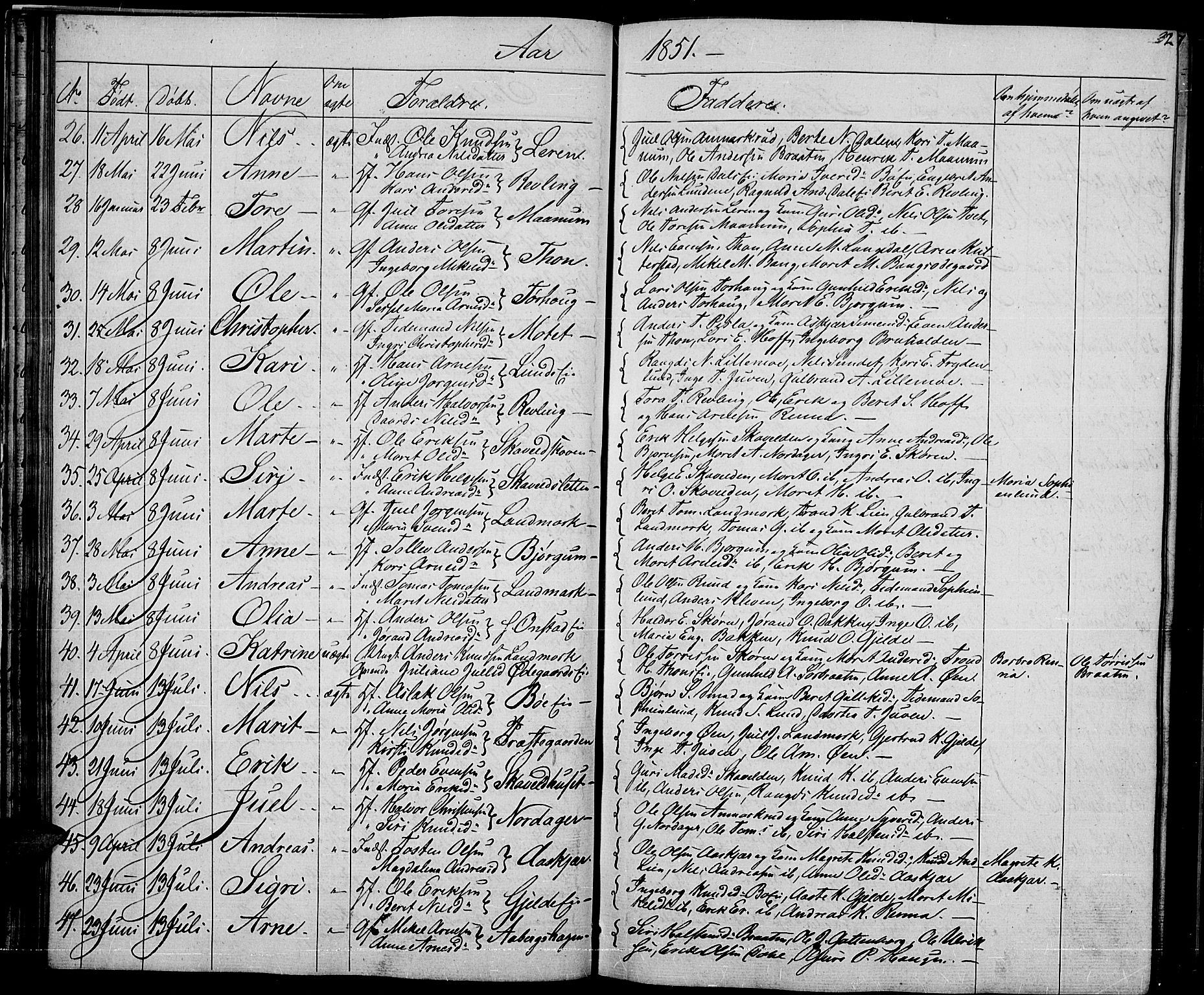 Nord-Aurdal prestekontor, AV/SAH-PREST-132/H/Ha/Hab/L0002: Parish register (copy) no. 2, 1842-1877, p. 32