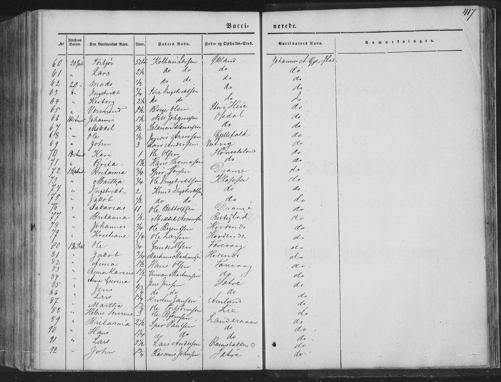 Tysnes sokneprestembete, AV/SAB-A-78601/H/Haa: Parish register (official) no. A 10, 1848-1859, p. 417