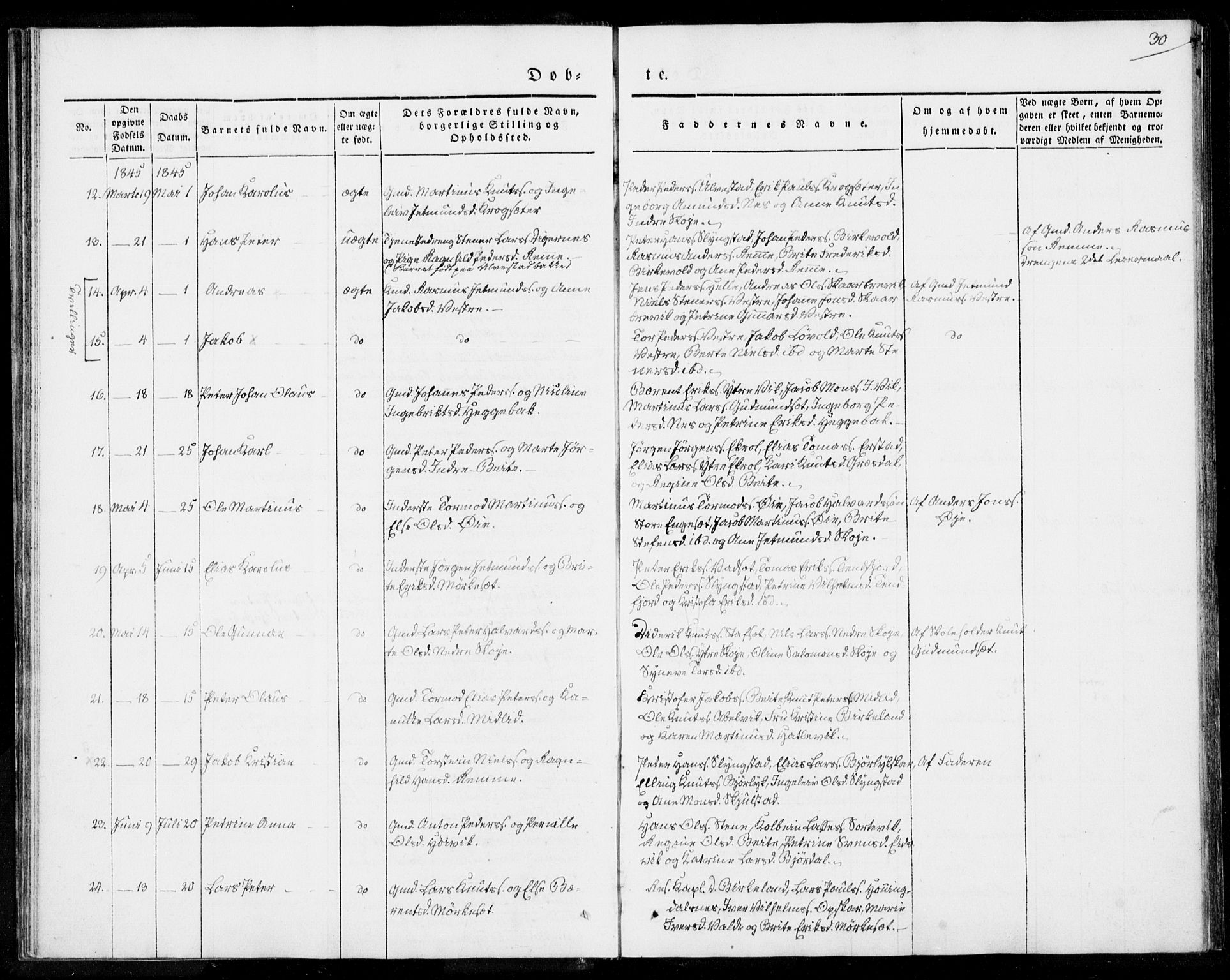 Ministerialprotokoller, klokkerbøker og fødselsregistre - Møre og Romsdal, AV/SAT-A-1454/524/L0352: Parish register (official) no. 524A04, 1838-1847, p. 30