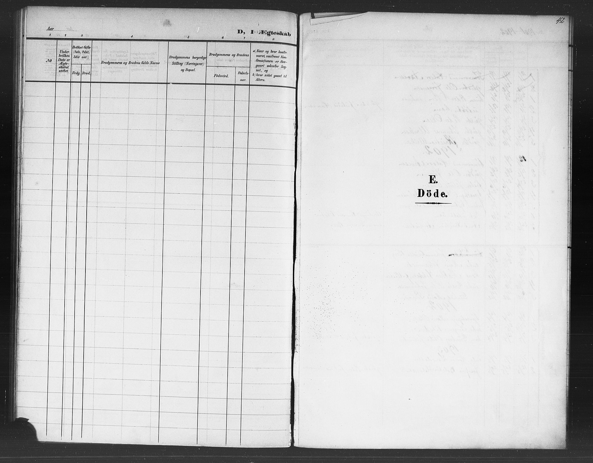 Skjeberg prestekontor Kirkebøker, SAO/A-10923/G/Gb/L0001: Parish register (copy) no. II 1, 1901-1919, p. 42