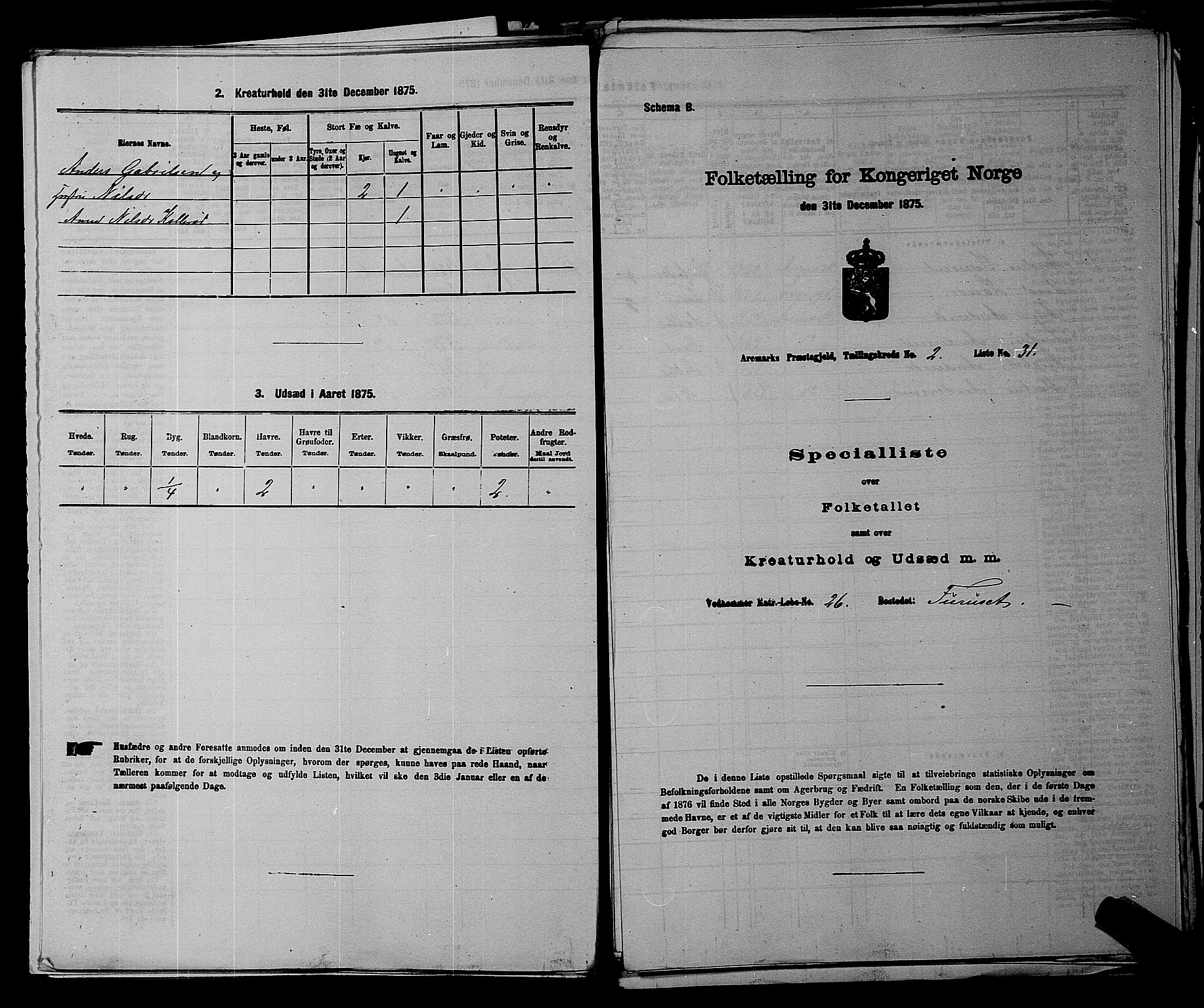 RA, 1875 census for 0118P Aremark, 1875, p. 249