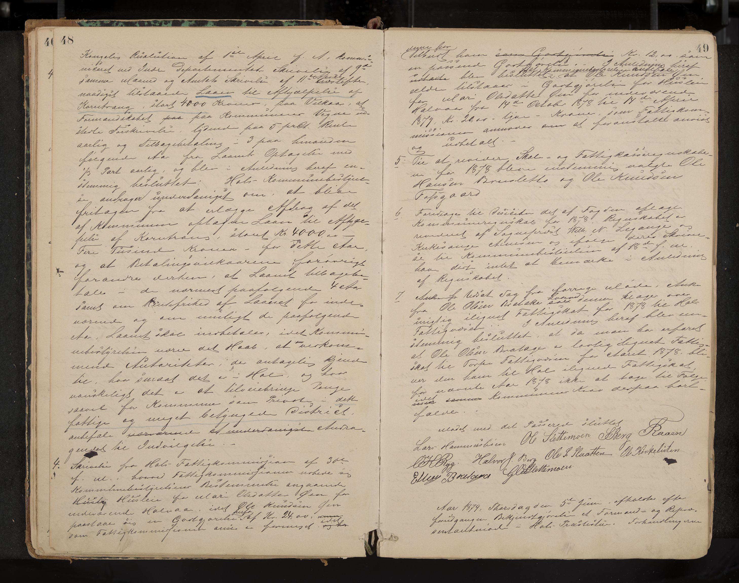 Hol formannskap og sentraladministrasjon, IKAK/0620021-1/A/L0001: Møtebok, 1877-1893, p. 48-49