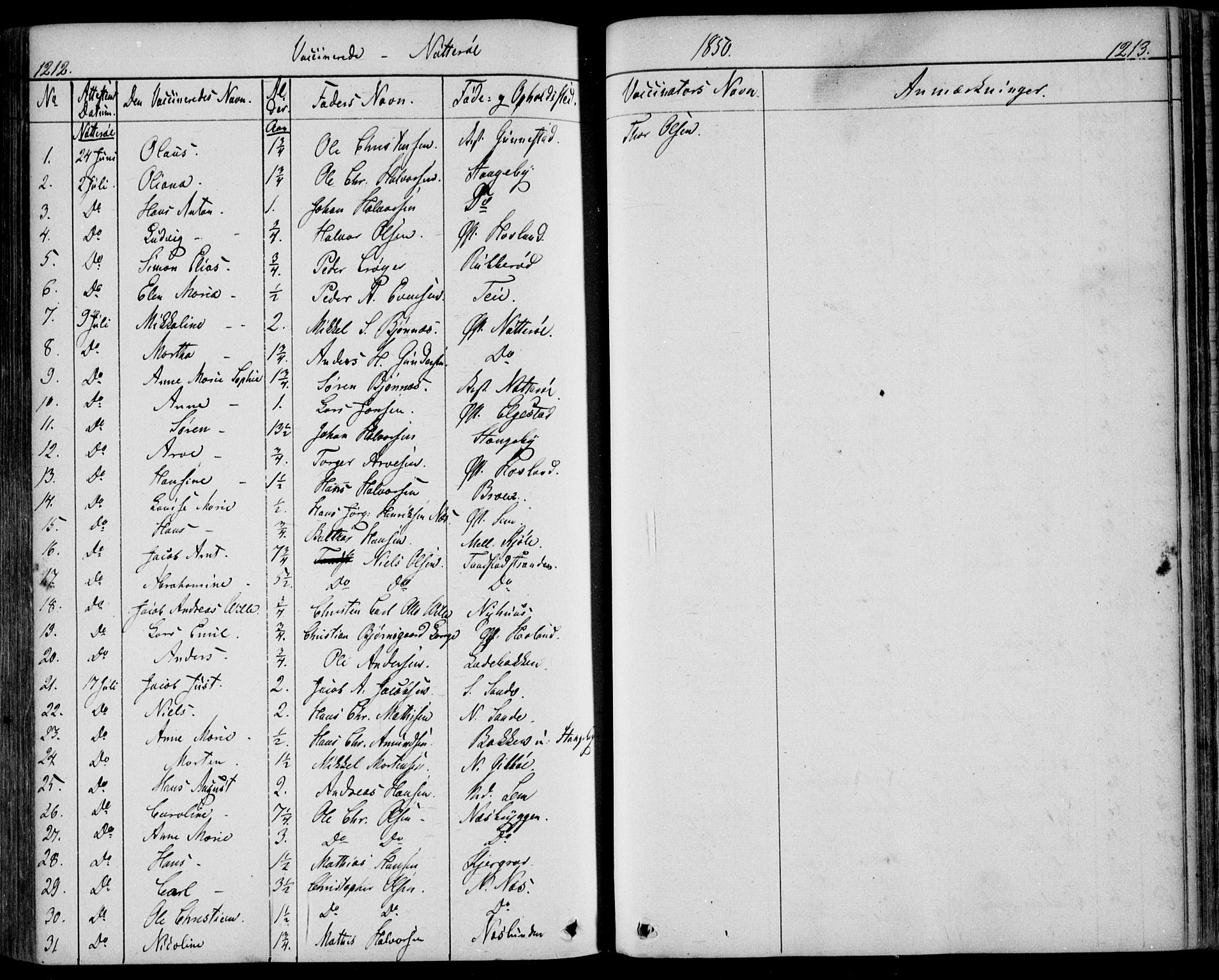 Nøtterøy kirkebøker, AV/SAKO-A-354/F/Fa/L0005: Parish register (official) no. I 5, 1839-1852, p. 1212-1213