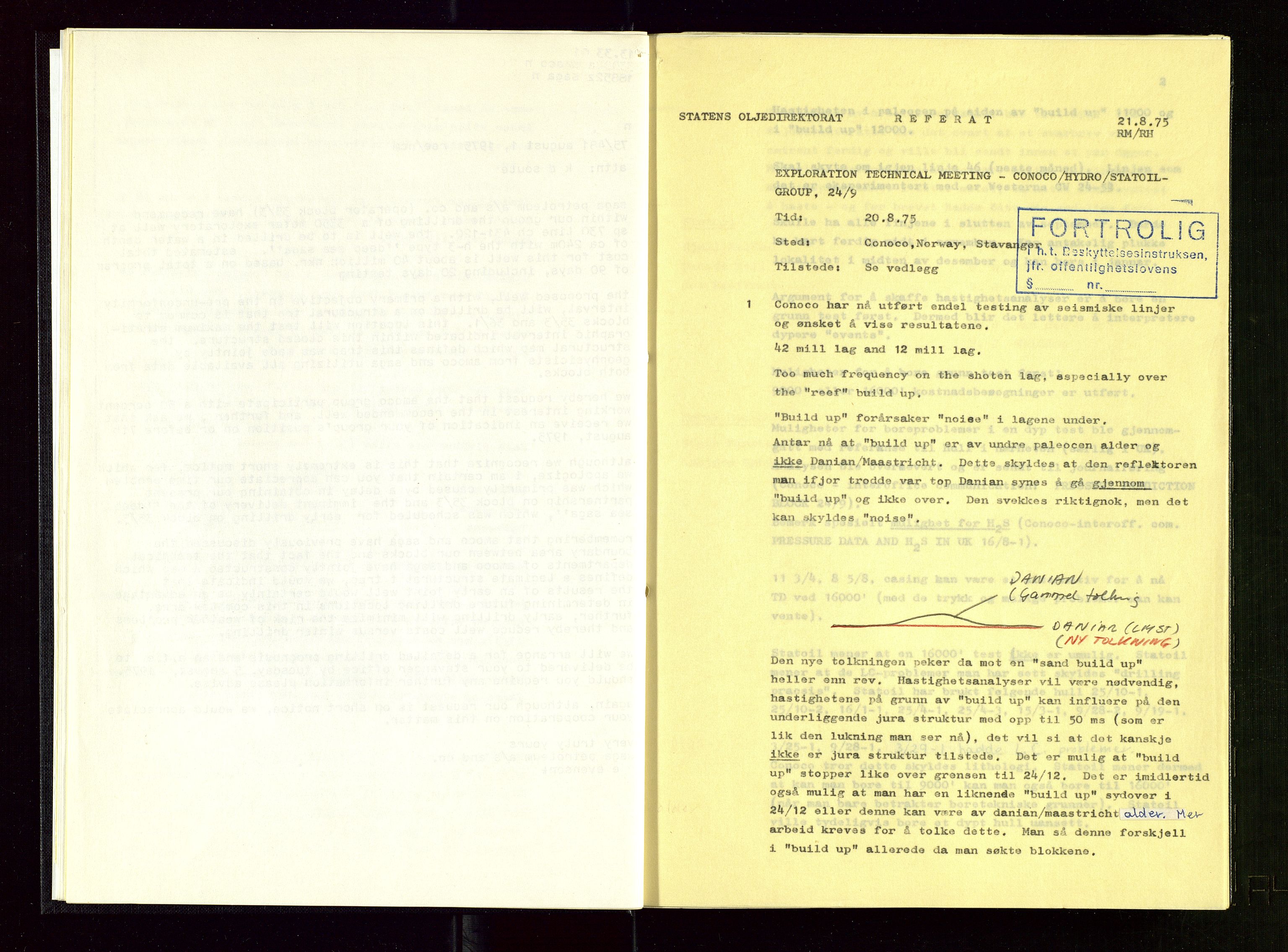 Oljedirektoratet, AV/SAST-A-101366/Aa/L0005: Referatprotokoller, 1975