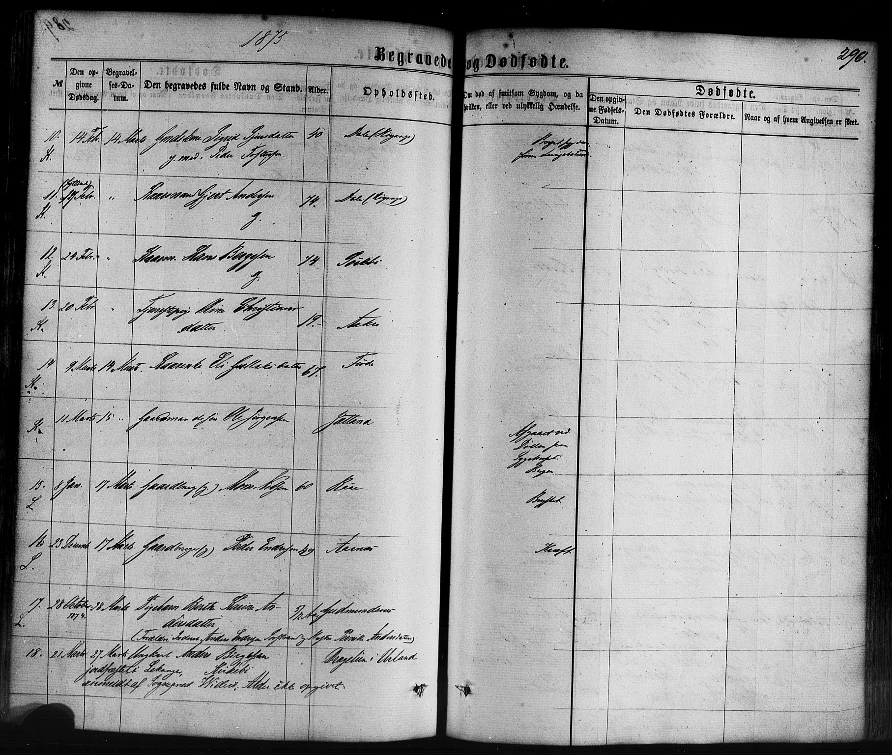 Lavik sokneprestembete, SAB/A-80901: Parish register (official) no. A 4, 1864-1881, p. 290