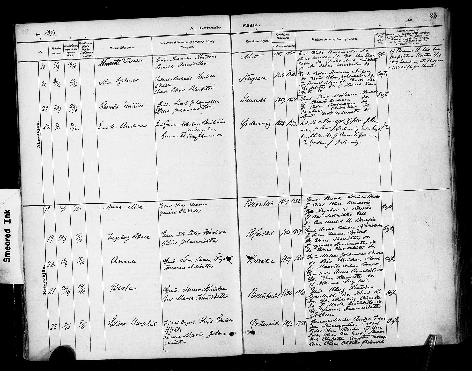 Ministerialprotokoller, klokkerbøker og fødselsregistre - Møre og Romsdal, AV/SAT-A-1454/513/L0177: Parish register (official) no. 513A04, 1890-1906, p. 23