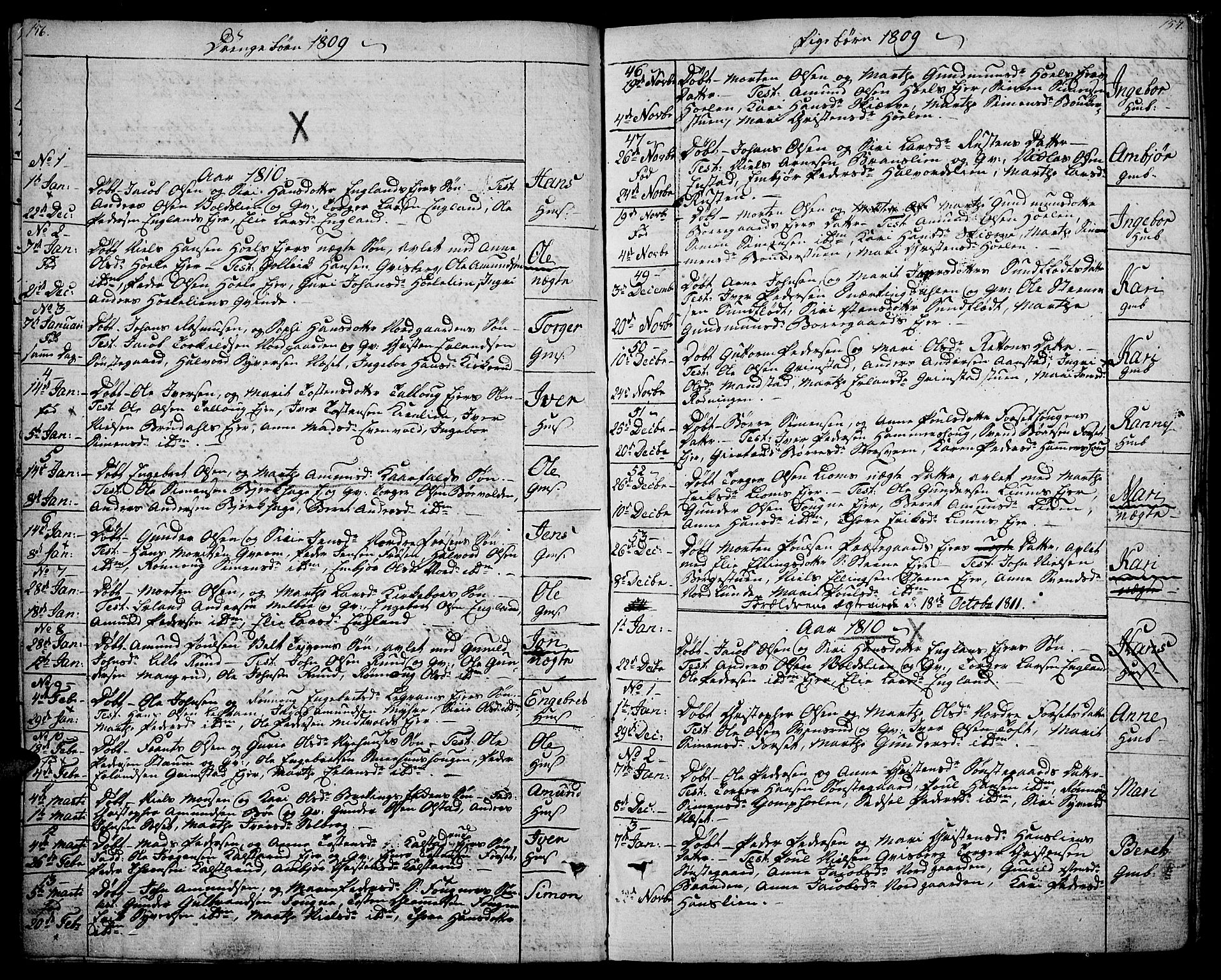 Gausdal prestekontor, SAH/PREST-090/H/Ha/Haa/L0004: Parish register (official) no. 4, 1809-1817, p. 156-157