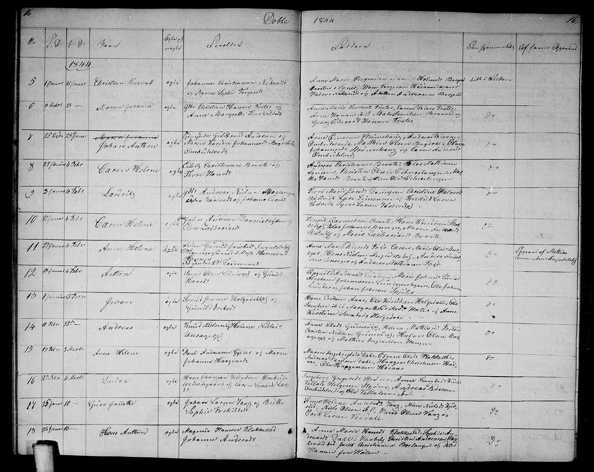 Våler prestekontor Kirkebøker, AV/SAO-A-11083/G/Ga/L0002: Parish register (copy) no. I 2, 1839-1860, p. 16