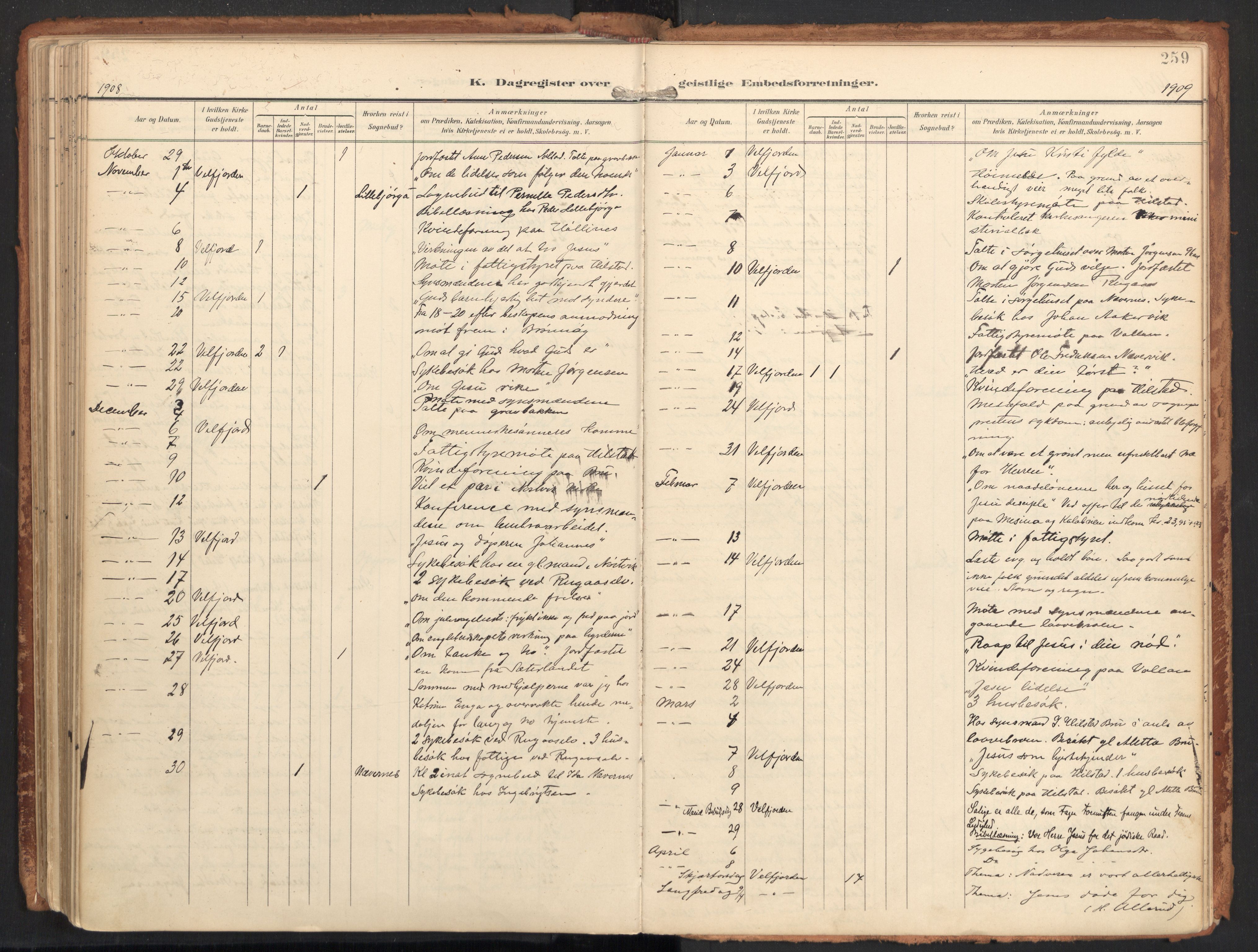 Ministerialprotokoller, klokkerbøker og fødselsregistre - Nordland, SAT/A-1459/814/L0227: Parish register (official) no. 814A08, 1899-1920, p. 259