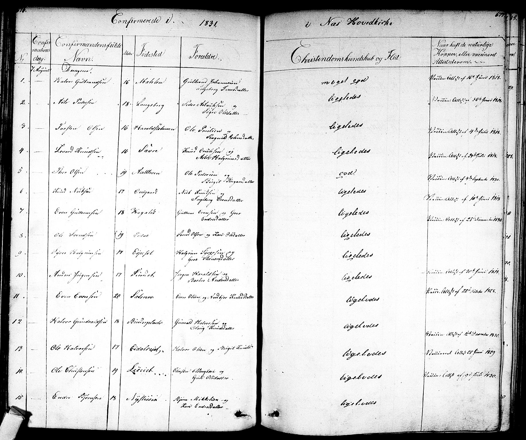 Nes kirkebøker, SAKO/A-236/F/Fa/L0008: Parish register (official) no. 8, 1824-1834, p. 676-677