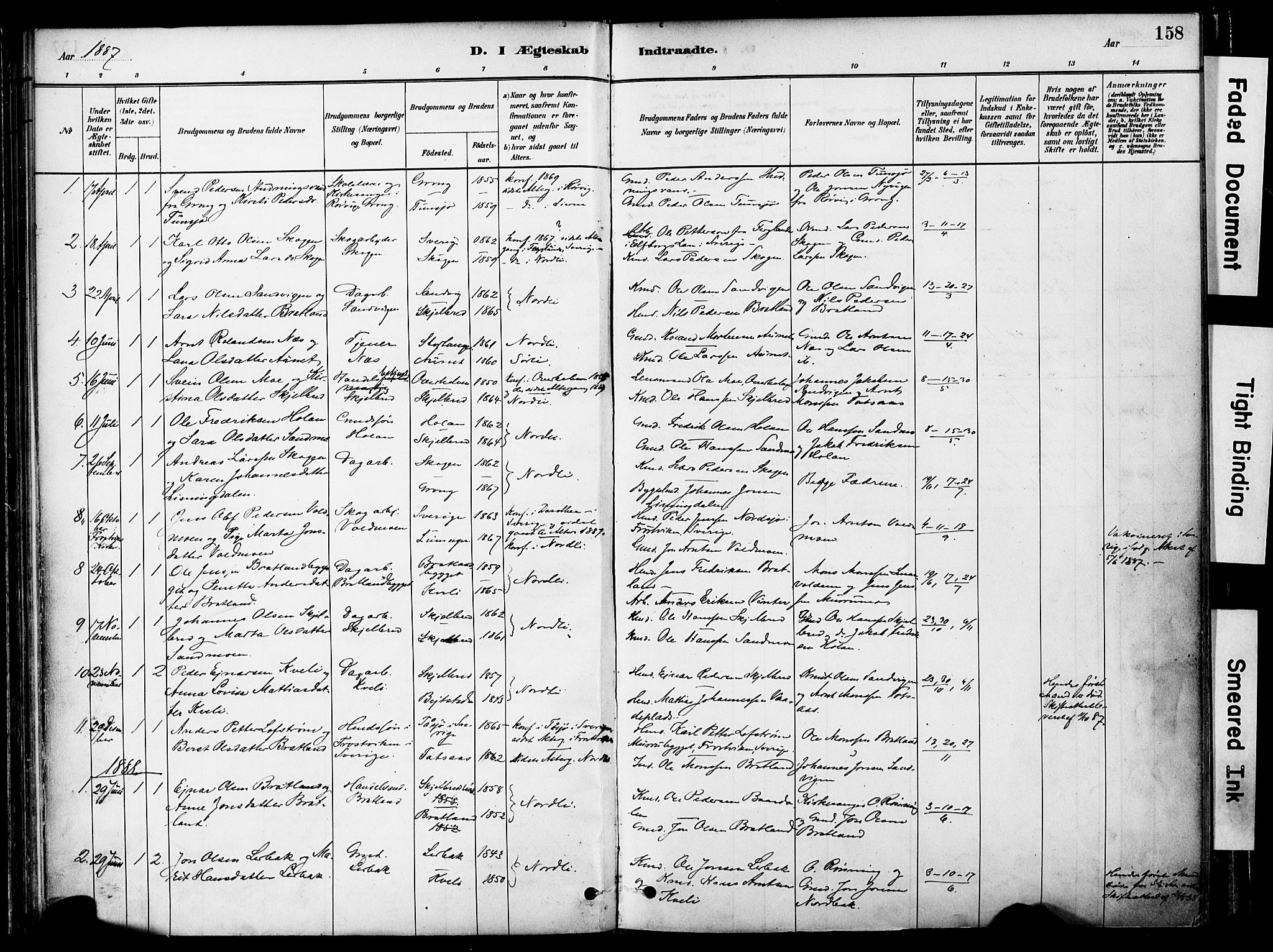 Ministerialprotokoller, klokkerbøker og fødselsregistre - Nord-Trøndelag, SAT/A-1458/755/L0494: Parish register (official) no. 755A03, 1882-1902, p. 158