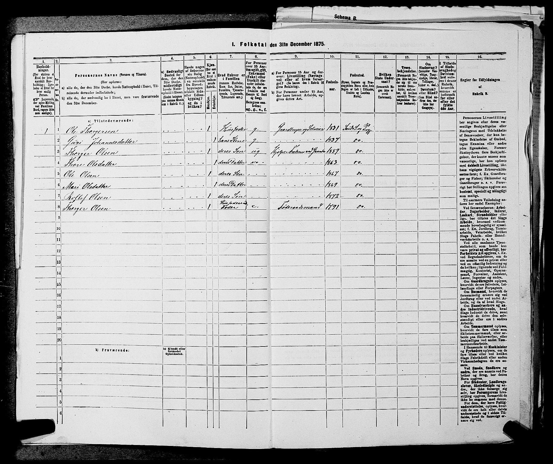 SAKO, 1875 census for 0822P Sauherad, 1875, p. 296