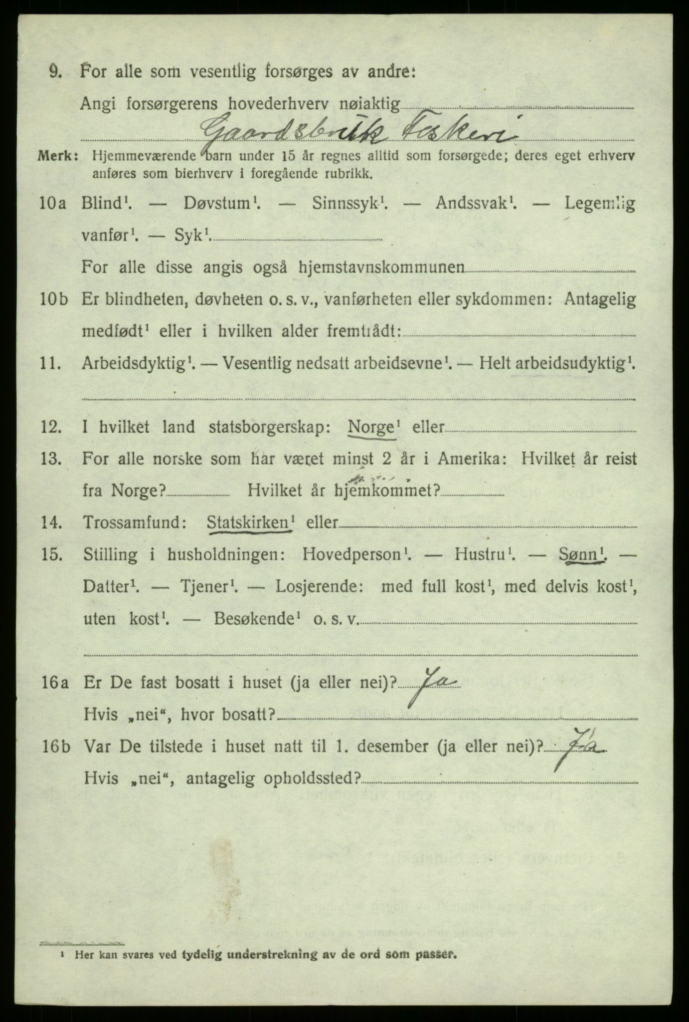 SAB, 1920 census for Solund, 1920, p. 3815