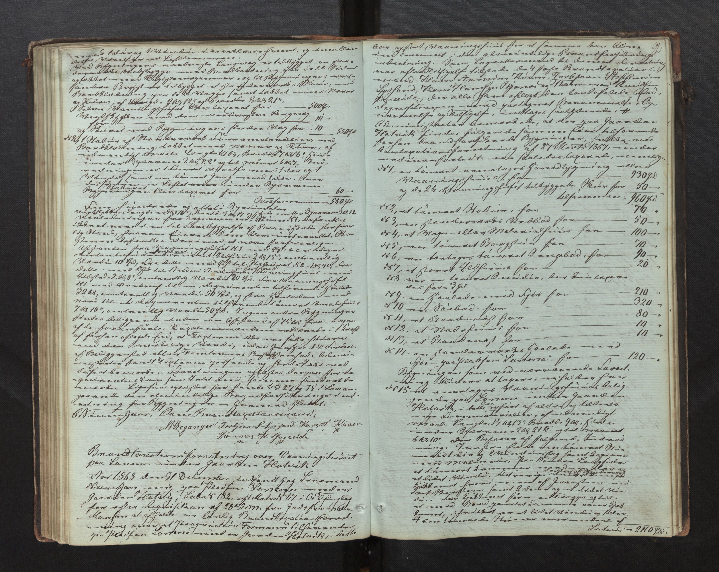 Lensmannen i Os, AV/SAB-A-34101/0012/L0001: Branntakstprotokoll, 1846-1873, p. 91b-92a
