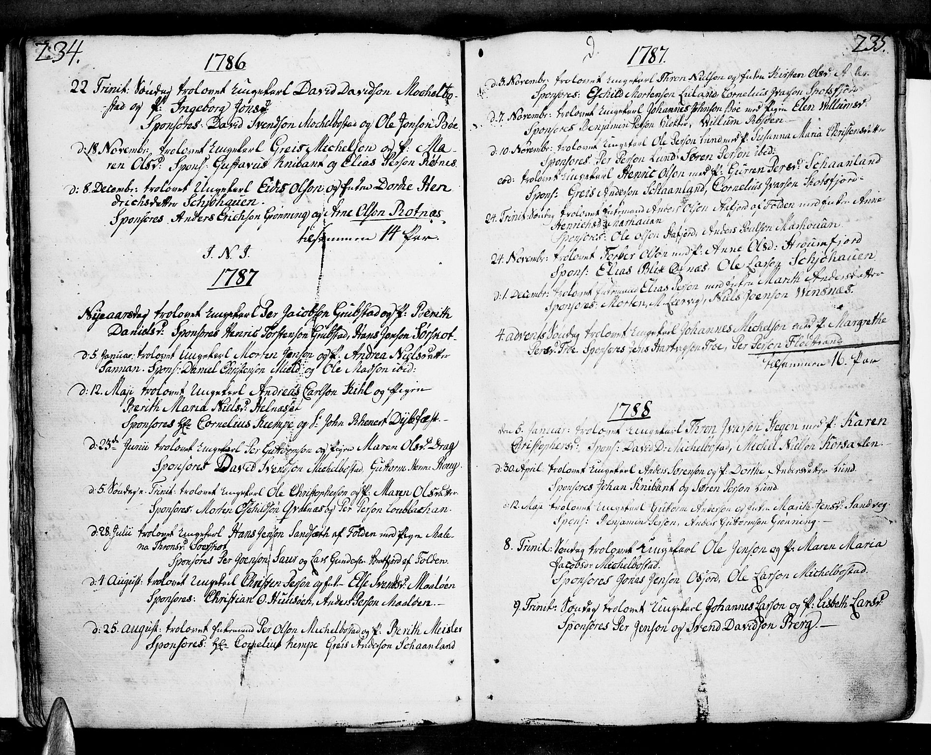 Ministerialprotokoller, klokkerbøker og fødselsregistre - Nordland, SAT/A-1459/855/L0796: Parish register (official) no. 855A04, 1776-1813, p. 234-235