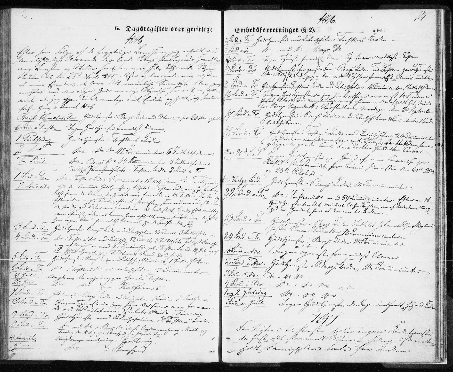 Berg sokneprestkontor, SATØ/S-1318/G/Ga/Gaa/L0001kirke: Parish register (official) no. 1, 1846-1859, p. 114