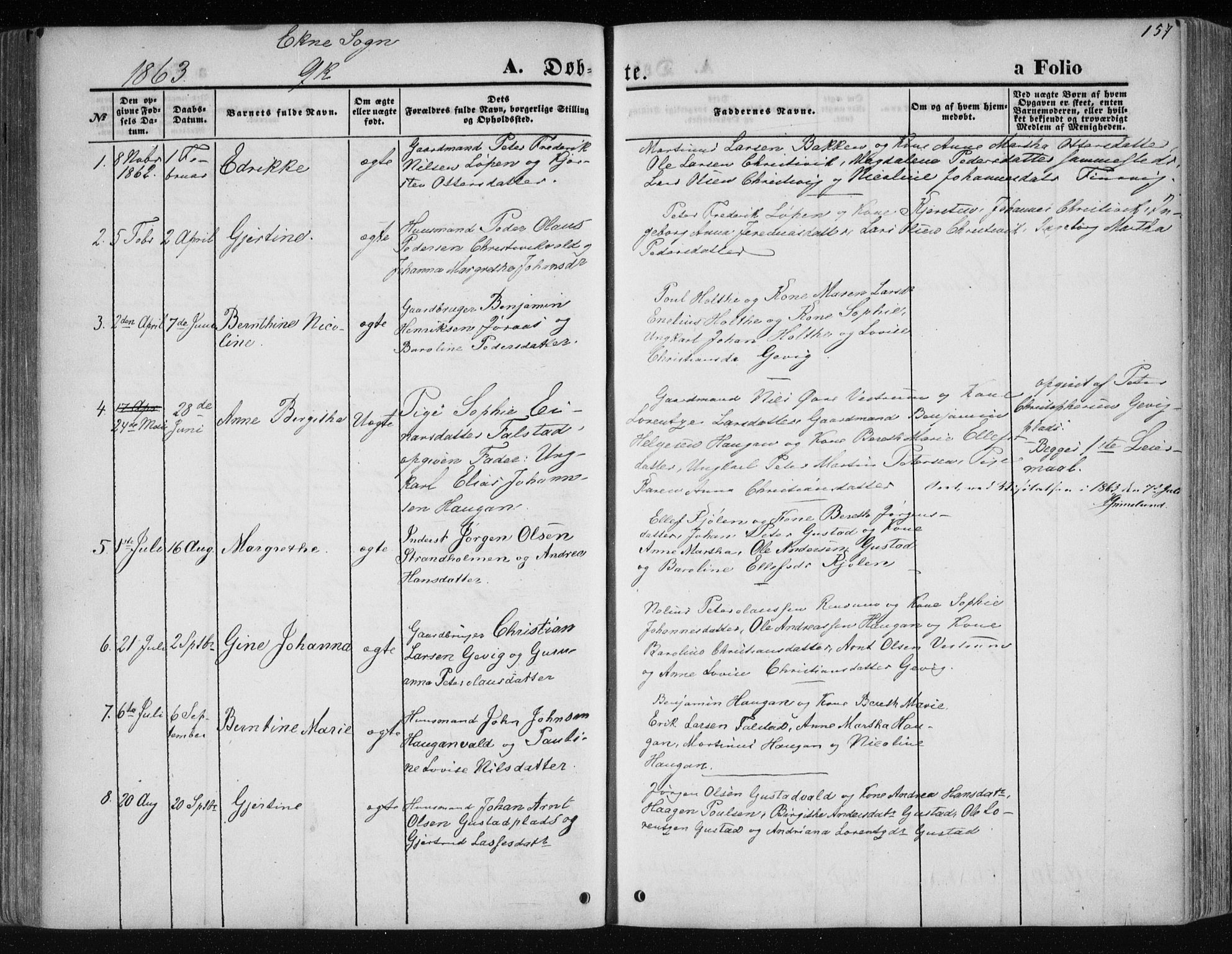 Ministerialprotokoller, klokkerbøker og fødselsregistre - Nord-Trøndelag, SAT/A-1458/717/L0158: Parish register (official) no. 717A08 /2, 1863-1877, p. 157