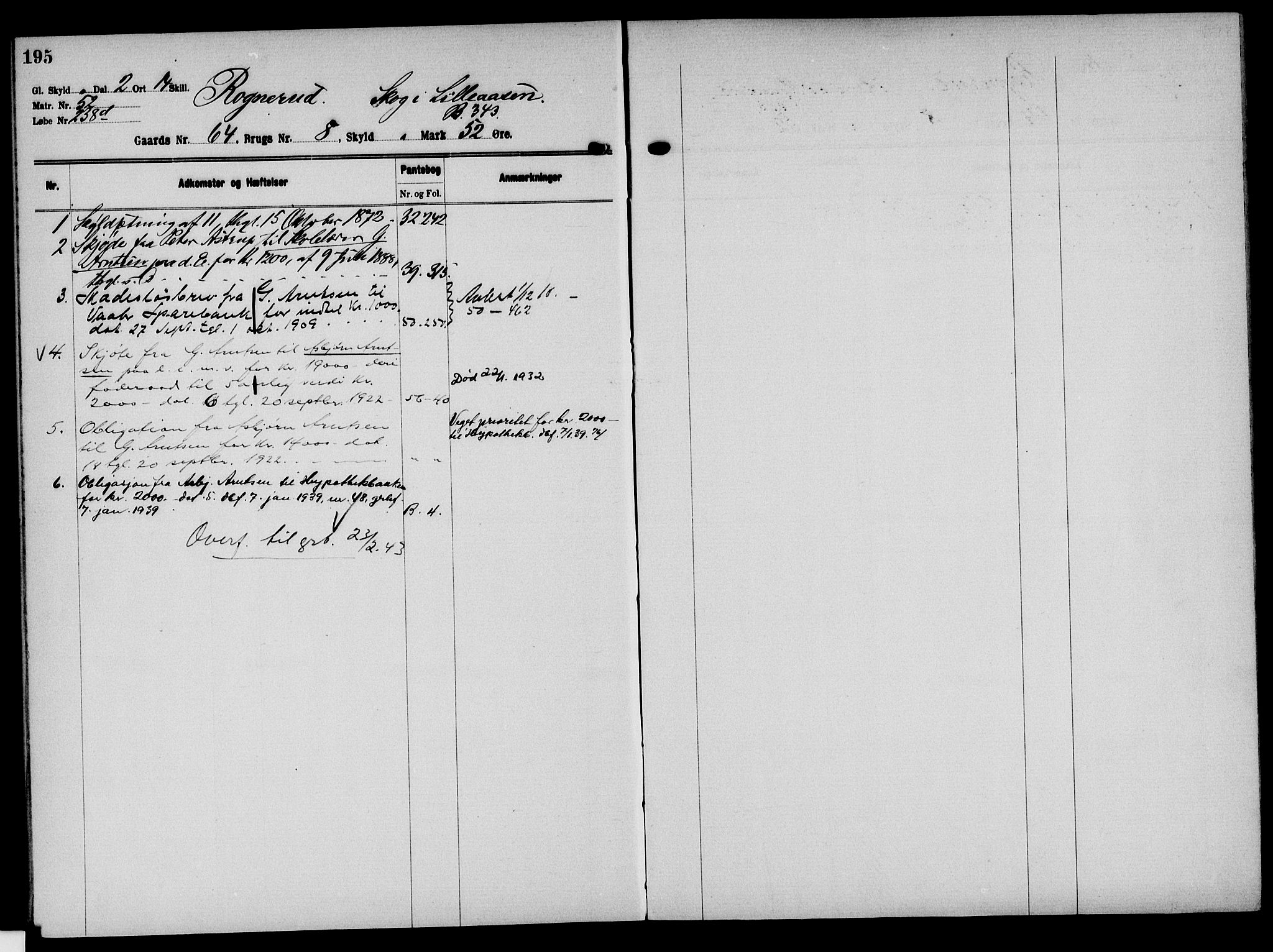 Solør tingrett, AV/SAH-TING-008/H/Ha/Hak/L0005: Mortgage register no. V, 1900-1935, p. 195