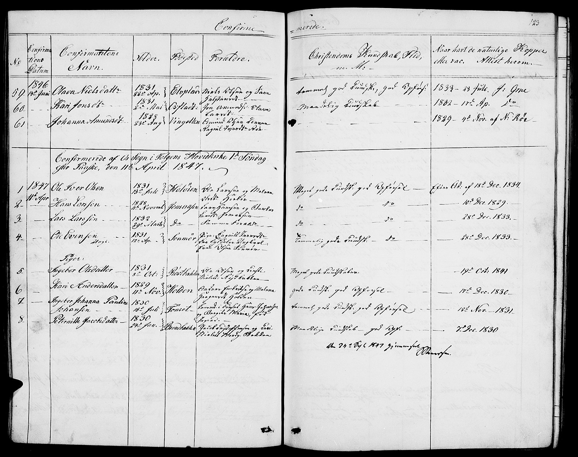 Tolga prestekontor, SAH/PREST-062/L/L0004: Parish register (copy) no. 4, 1845-1887, p. 123