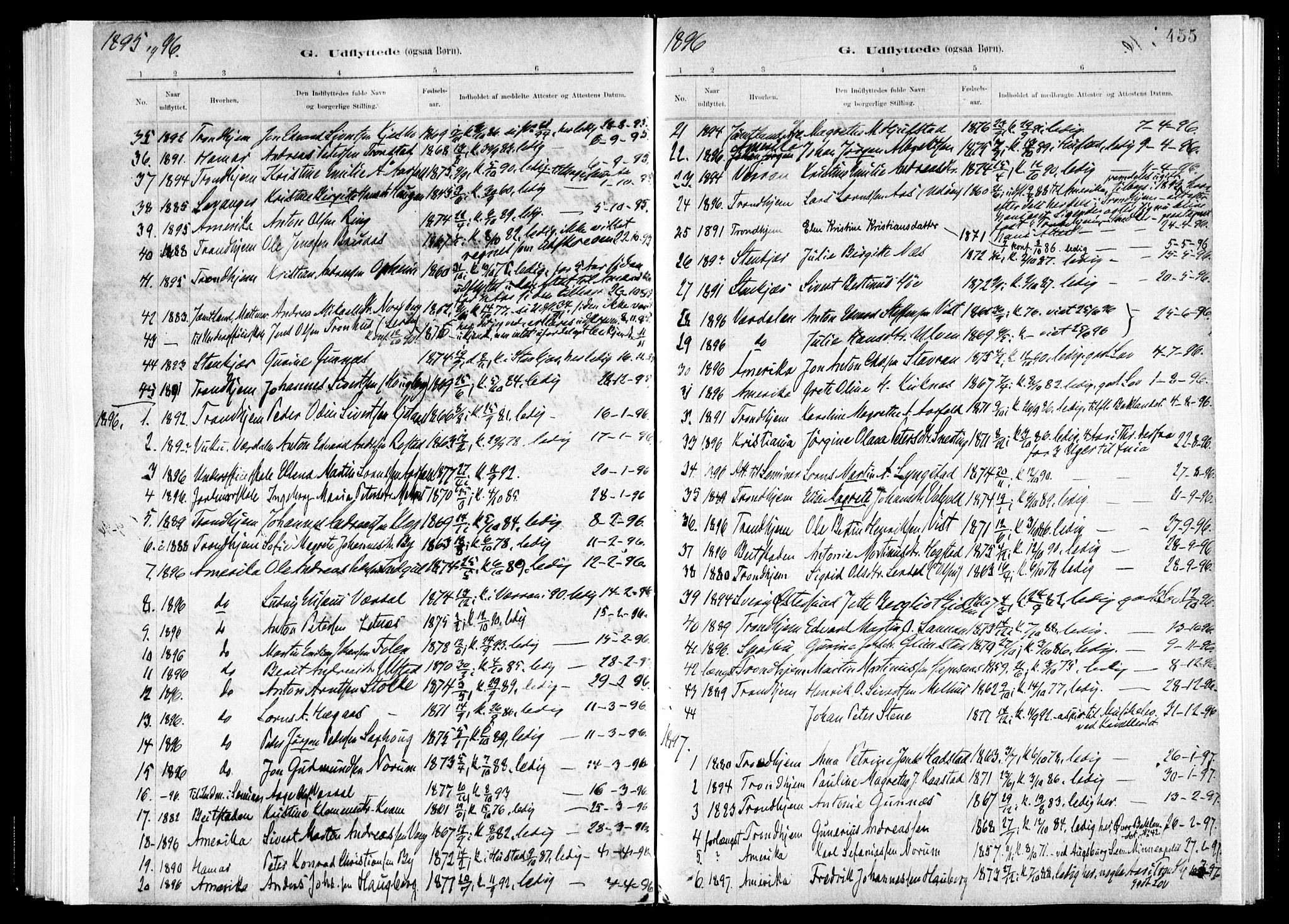 Ministerialprotokoller, klokkerbøker og fødselsregistre - Nord-Trøndelag, SAT/A-1458/730/L0285: Parish register (official) no. 730A10, 1879-1914, p. 455