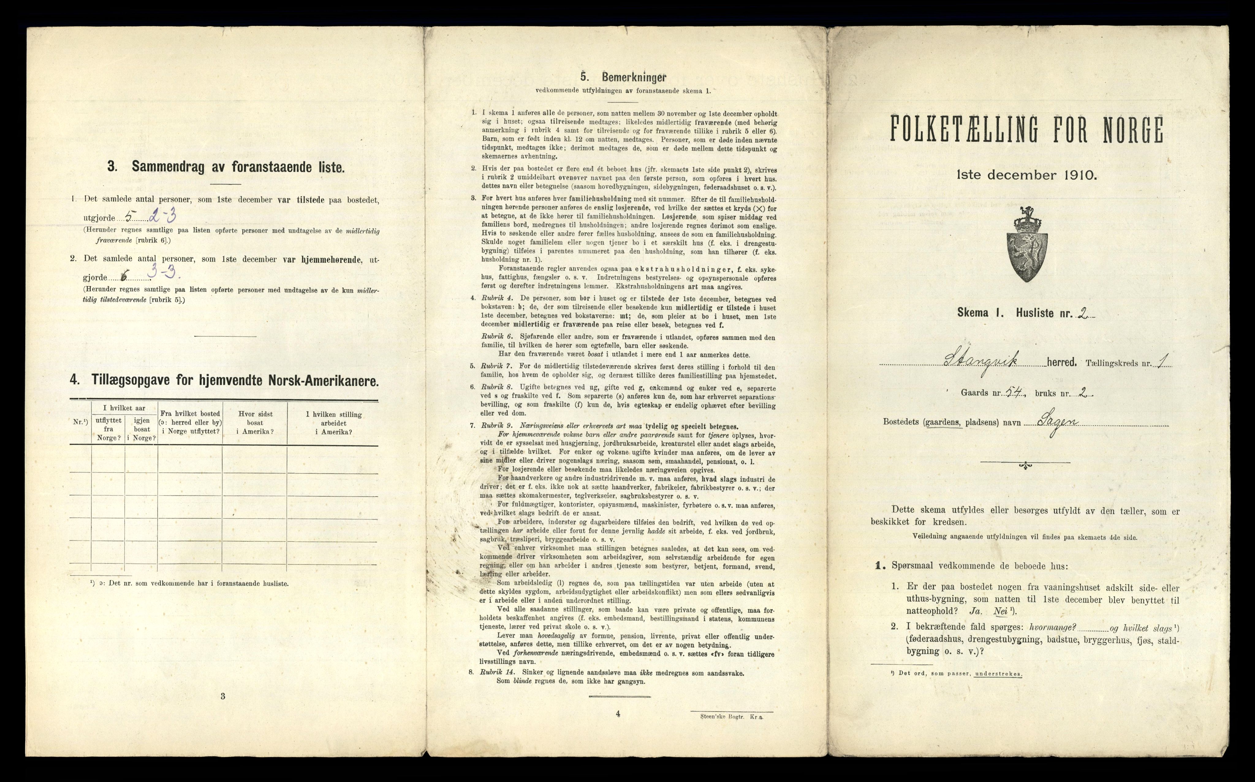 RA, 1910 census for Stangvik, 1910, p. 34