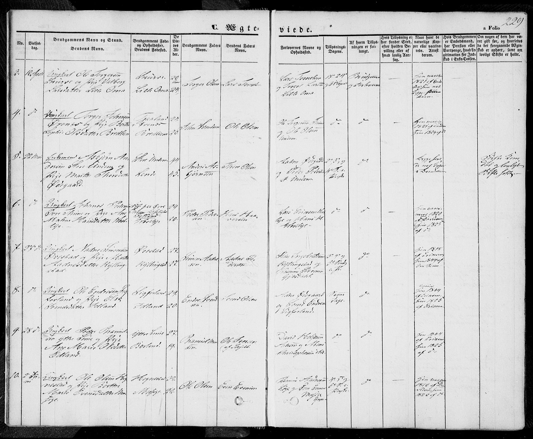Lye sokneprestkontor, SAST/A-101794/001/30BA/L0006: Parish register (official) no. A 5.2, 1842-1855, p. 229