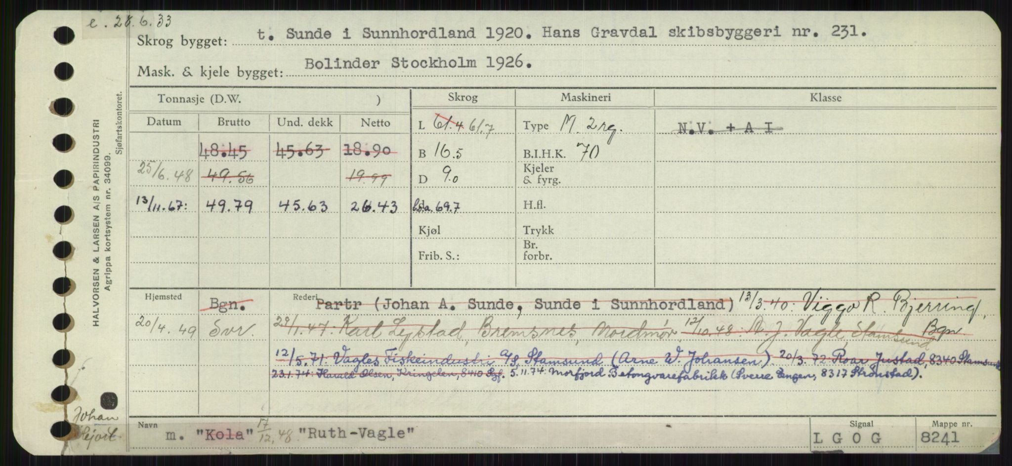 Sjøfartsdirektoratet med forløpere, Skipsmålingen, RA/S-1627/H/Ha/L0004/0002: Fartøy, Mas-R / Fartøy, Odin-R, p. 915