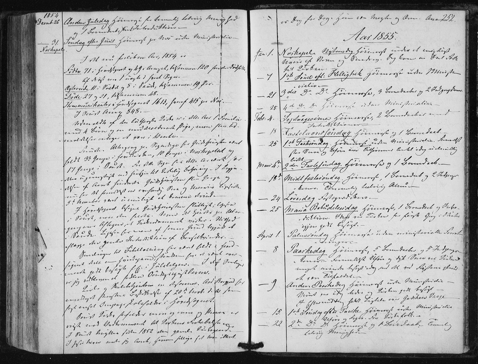 Suldal sokneprestkontor, AV/SAST-A-101845/01/IV/L0009: Parish register (official) no. A 9, 1854-1868, p. 252