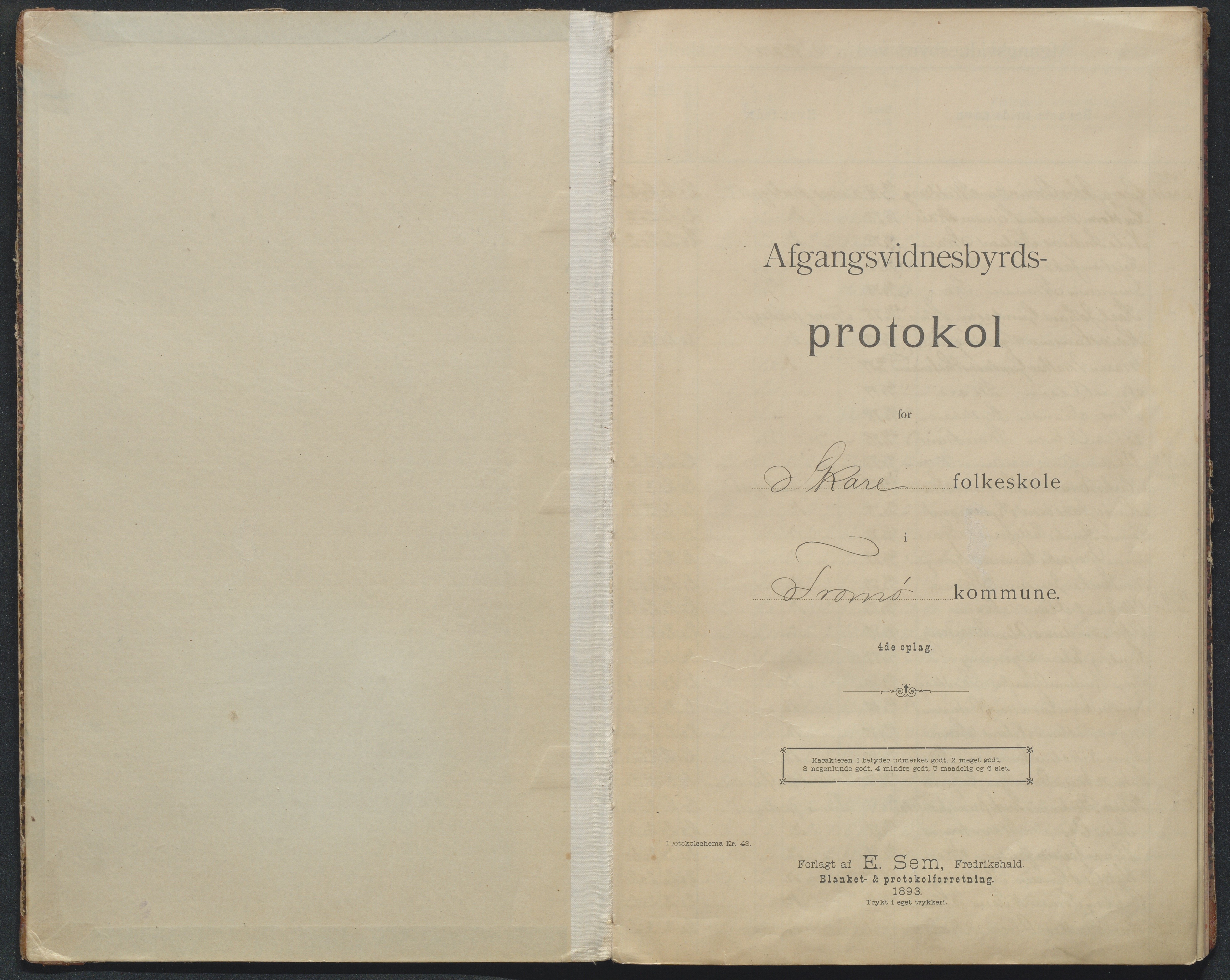 Tromøy kommune, Skoler, AAKS/KA0921-550/E01/L0008: Karakterprotokoll Skare skole, 1892-1942