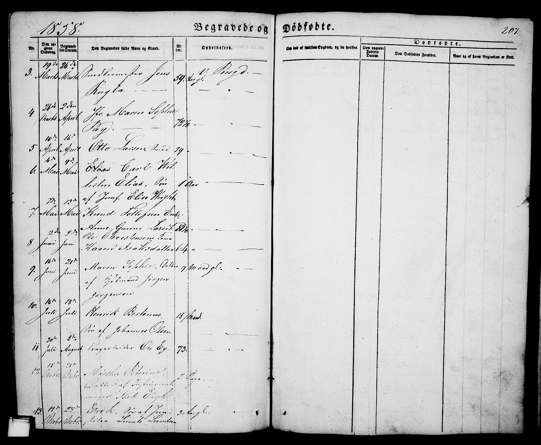 Porsgrunn kirkebøker , SAKO/A-104/G/Ga/L0002: Parish register (copy) no. I 2, 1847-1877, p. 207