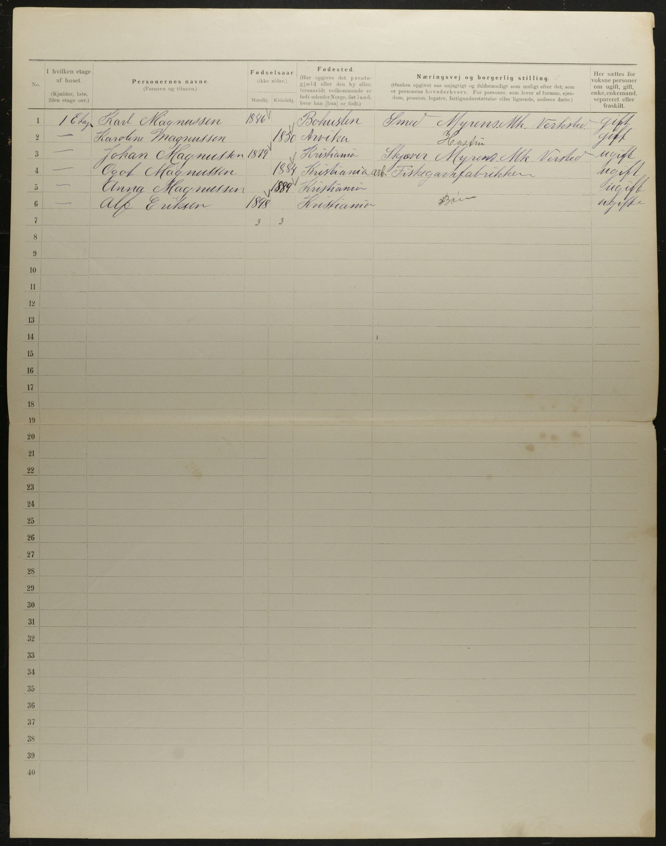 OBA, Municipal Census 1901 for Kristiania, 1901, p. 5561