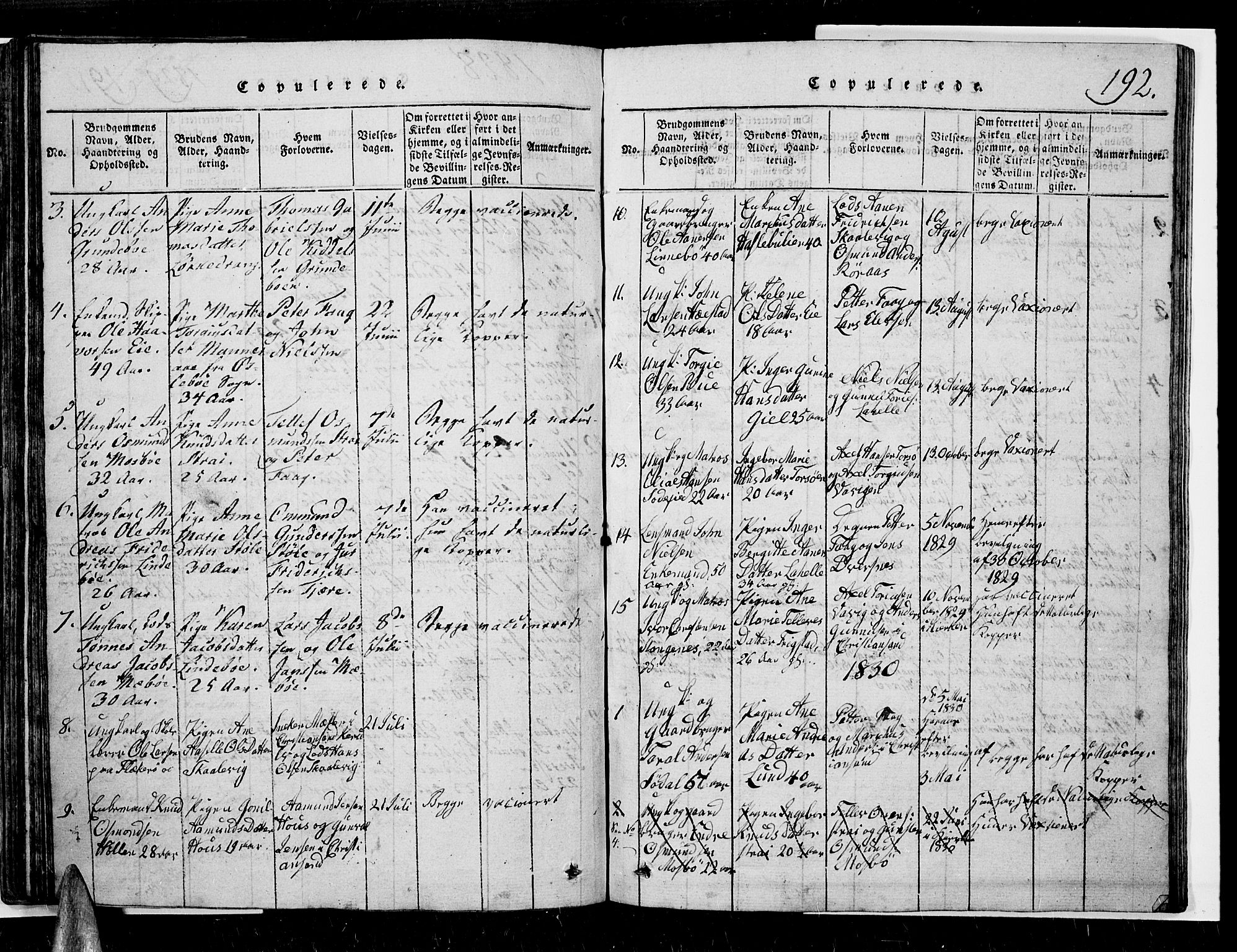 Oddernes sokneprestkontor, AV/SAK-1111-0033/F/Fb/Fba/L0003: Parish register (copy) no. B 3, 1820-1838, p. 192