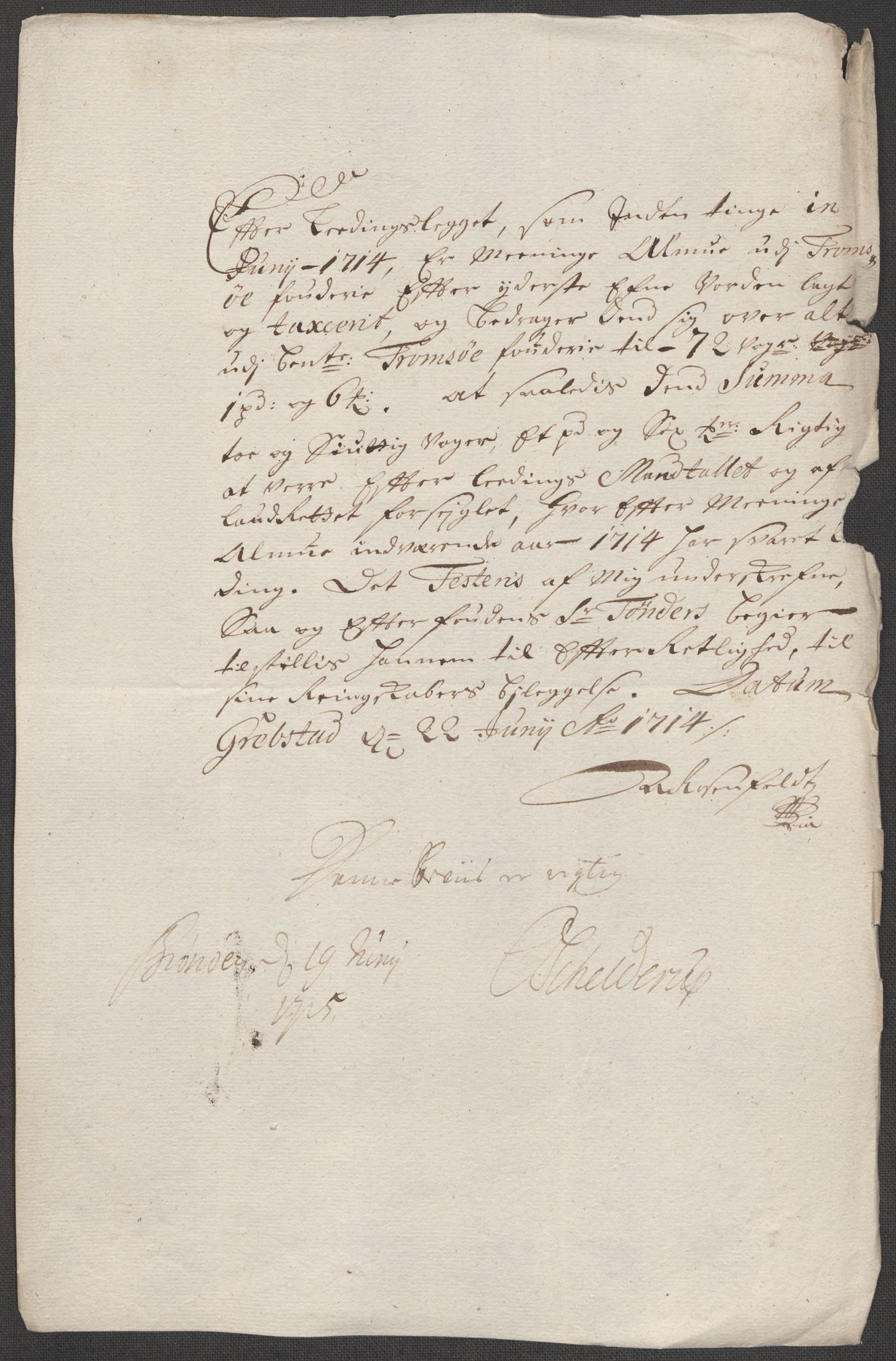 Rentekammeret inntil 1814, Reviderte regnskaper, Fogderegnskap, RA/EA-4092/R68/L4760: Fogderegnskap Senja og Troms, 1714, p. 181