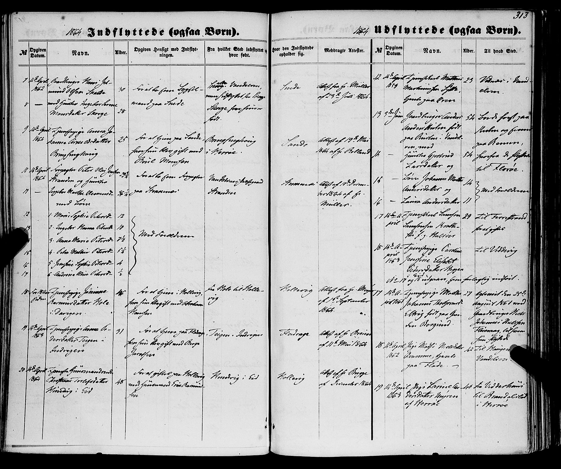 Selje sokneprestembete, SAB/A-99938/H/Ha/Haa/Haaa: Parish register (official) no. A 11, 1858-1870, p. 313