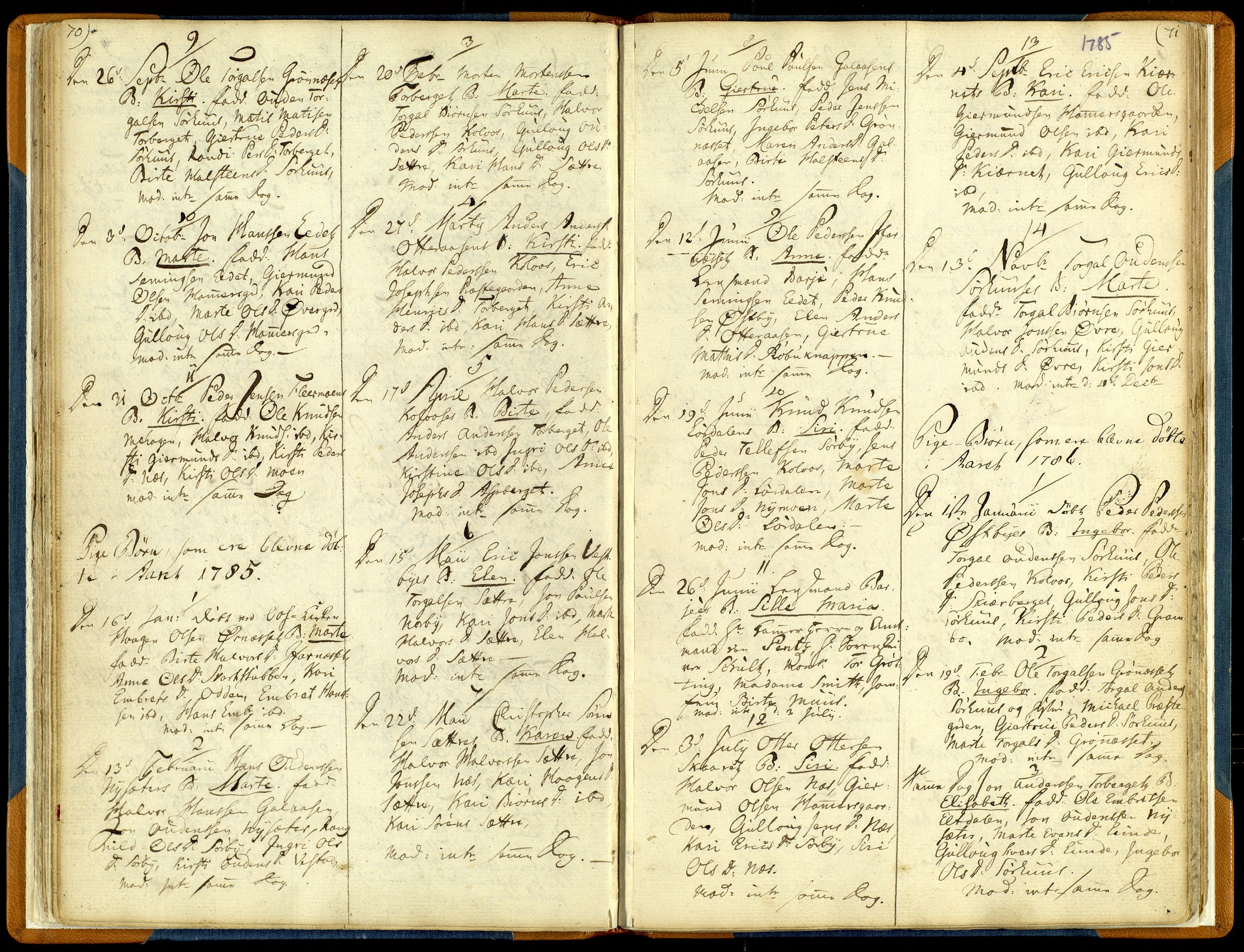 Trysil prestekontor, AV/SAH-PREST-046/H/Ha/Haa/L0001: Parish register (official) no. 1, 1781-1800, p. 70-71