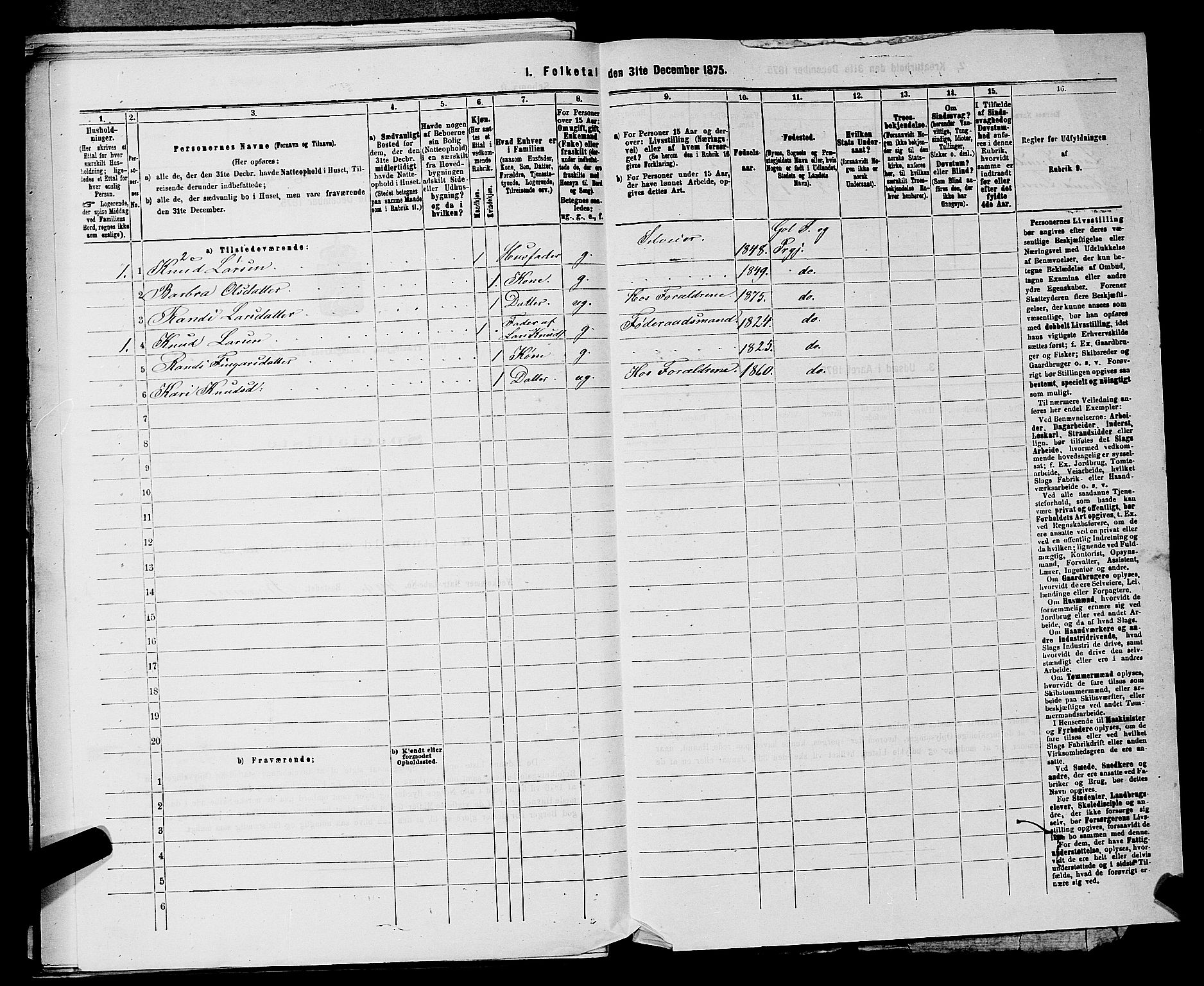 SAKO, 1875 census for 0617P Gol, 1875, p. 718