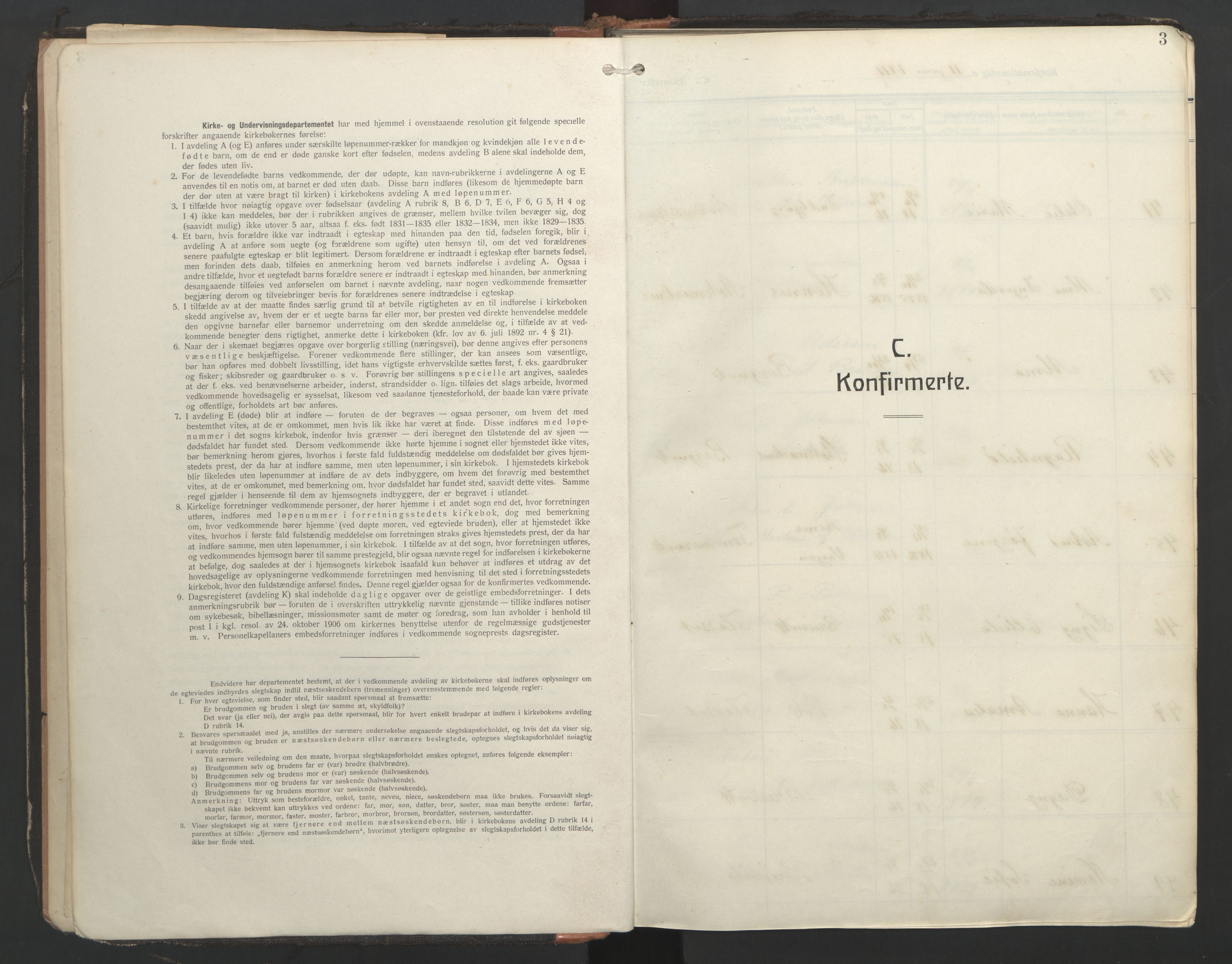 Ministerialprotokoller, klokkerbøker og fødselsregistre - Nordland, SAT/A-1459/888/L1249: Parish register (official) no. 888A15, 1911-1929, p. 3